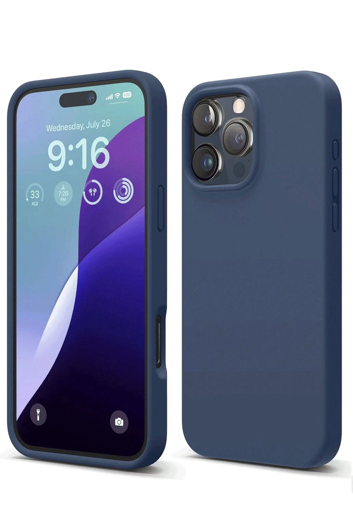 NewFace iPhone 16 Pro Max Kılıf First Silikon - Lacivert BSTMY