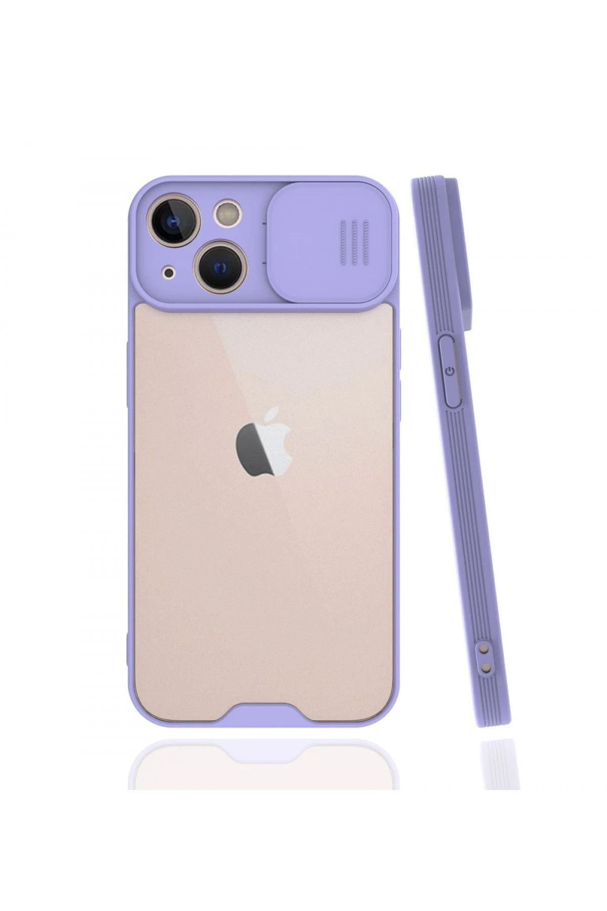 NewFace iPhone 13 Mini Kılıf Platin Kamera Koruma Silikon - Lila BSTMY