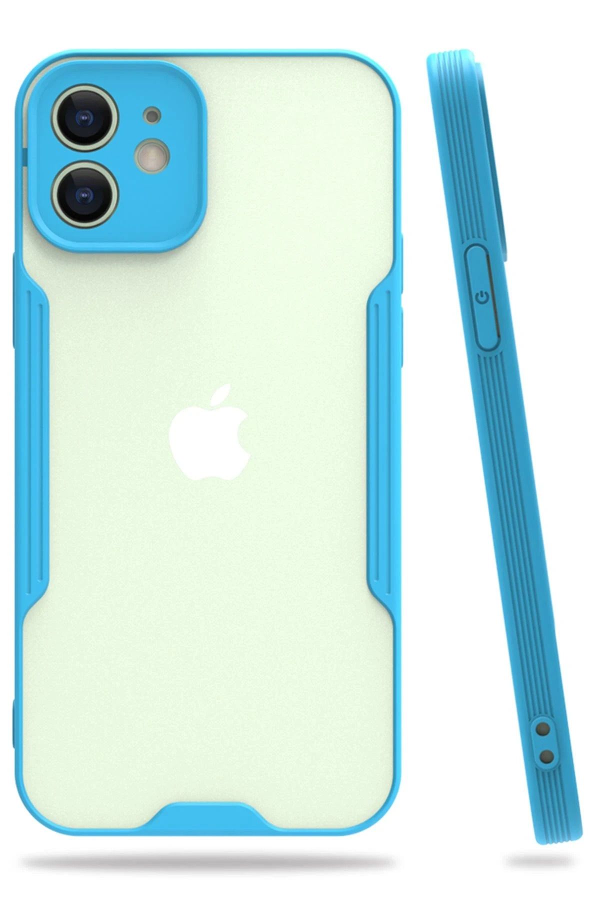 NewFace iPhone 12 Mini Kılıf Platin Silikon - Mavi BSTMY