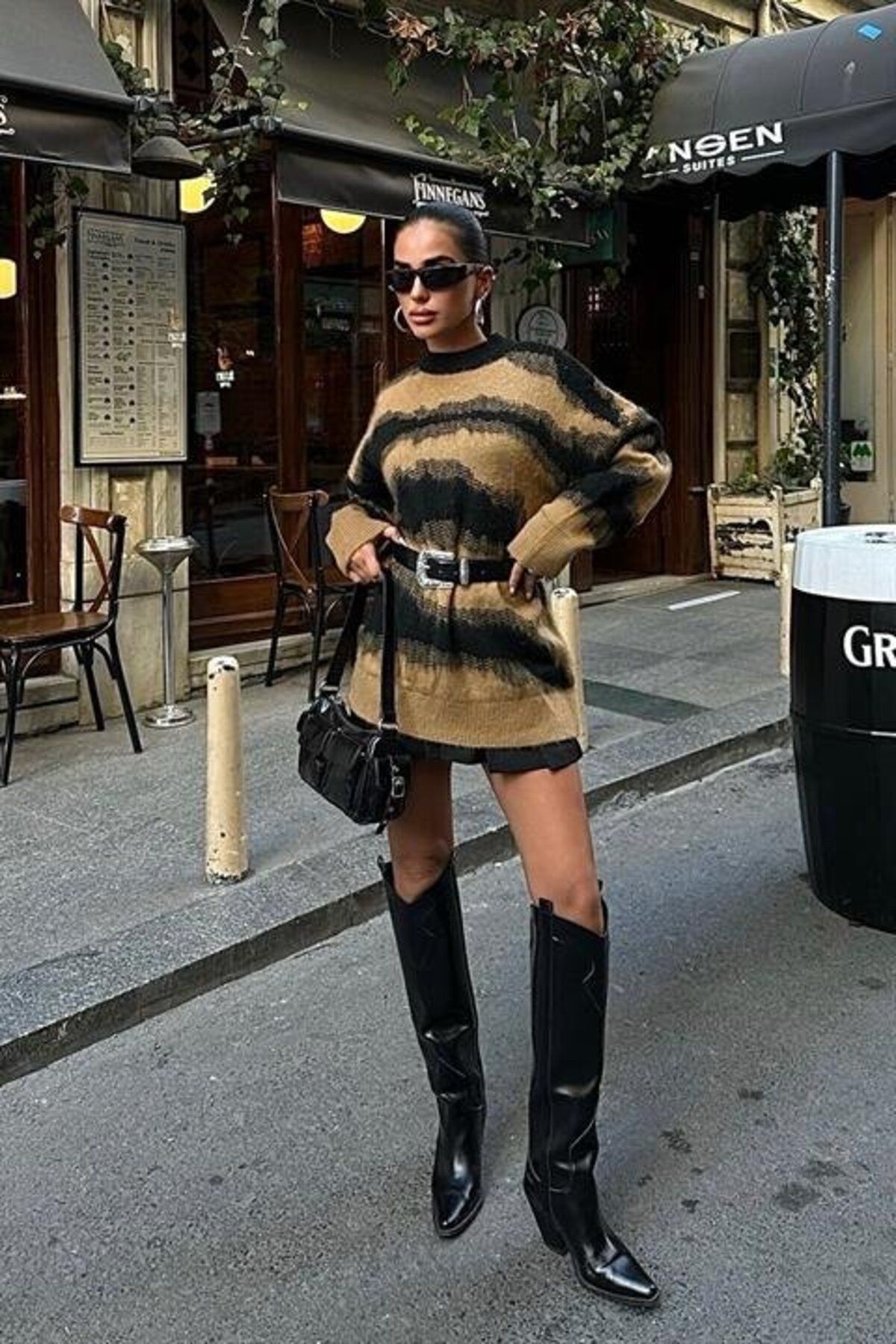 ARUZ MODA Geçiş Detaylı Şardonlu Kazak 1346