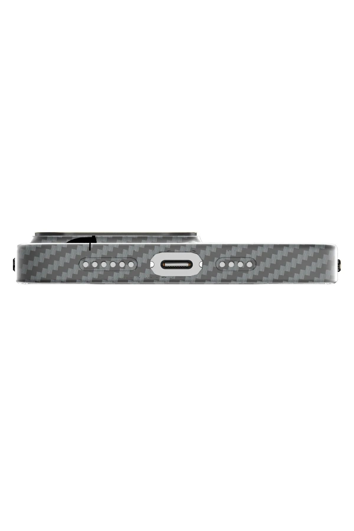 NewFace iPhone 13 Pro Kılıf Mekanik Magsafe Kapak - Füme - 3 BSTMY