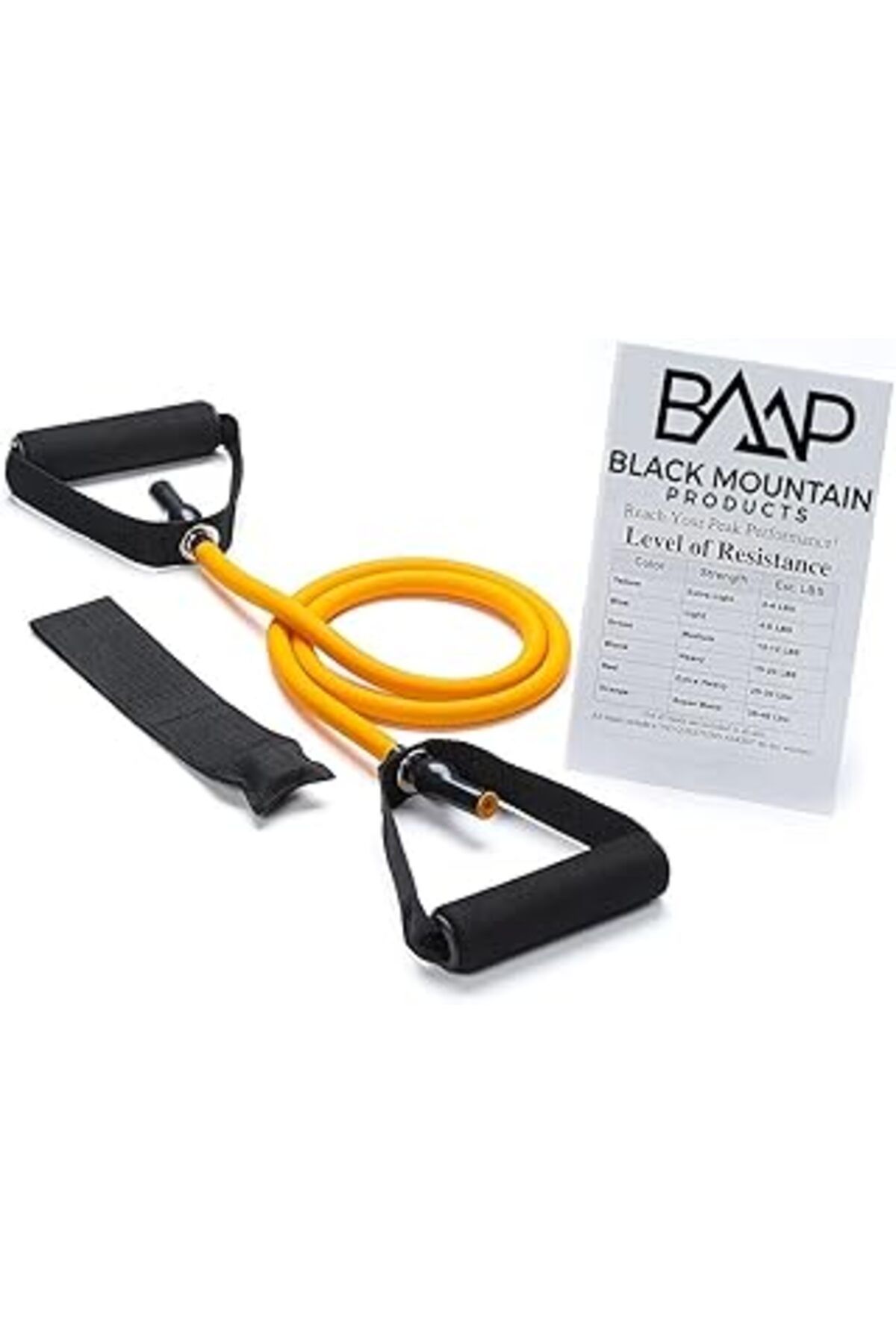 Pazarcan Black Mountain Products Single Resistance Band - Door Anchor And Starter Guide Included