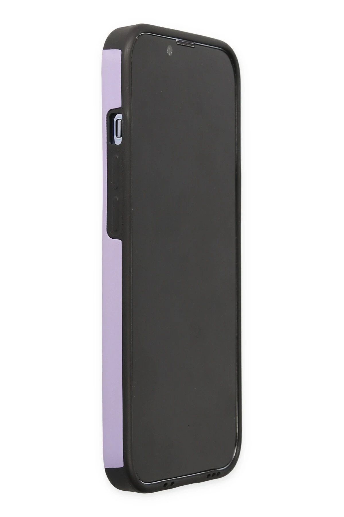 NewFace iPhone 14 Pro Max Kılıf Mega Standlı Silikon - Lila BSTMY