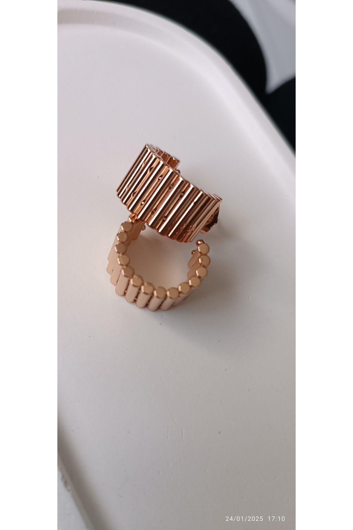 ARİ TAKI Birleşik çubuk model çelik küpe Rose