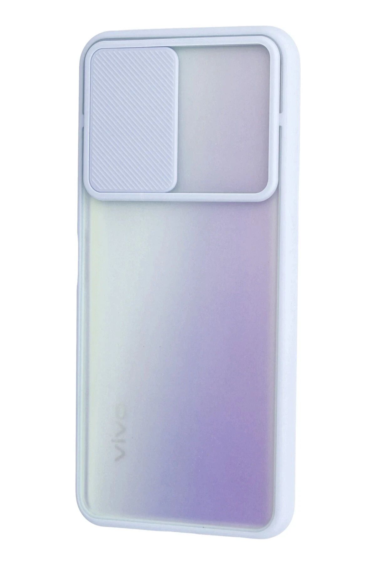 NewFace Vivo Y53S Kılıf Palm Buzlu Kamera Sürgülü Silikon - Lila SVLRS