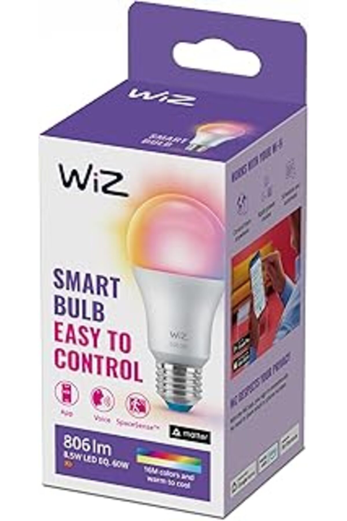 Mu Art Wiz-Wifi 60W Renkli Akıllı Ampul A60 E27 (Philips Aydınlatma Garantili)