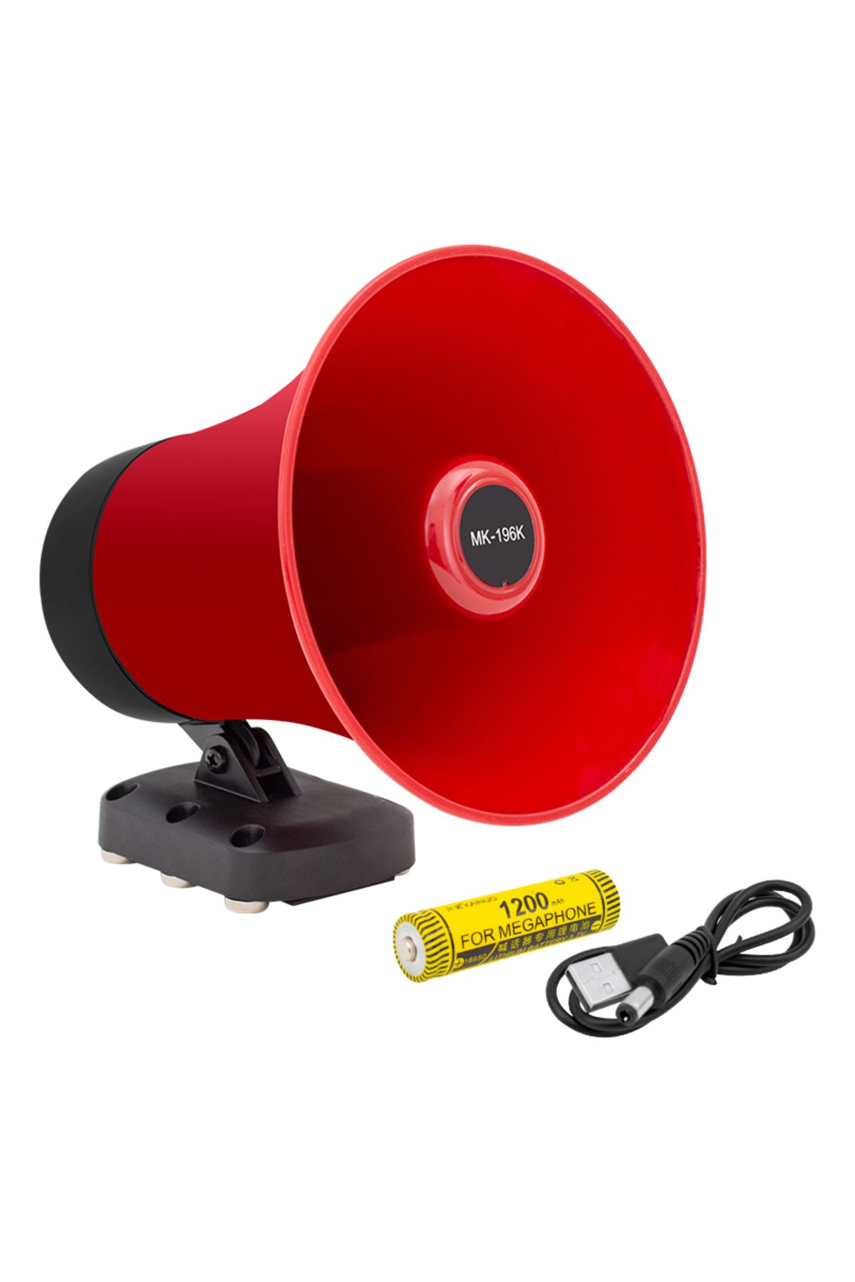 Hesapli Alisveris ARAÇ ÜSTÜ MIKNATISLI BLUETOOTH USB'Lİ 18650 PİLLİ 50 WATT HARİCİ HORN HOPARLÖR
