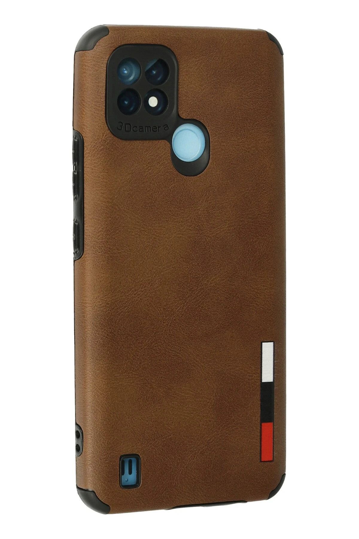 NewFace Realme C21 Kılıf Loop Deri Silikon - Kahverengi BSTMY