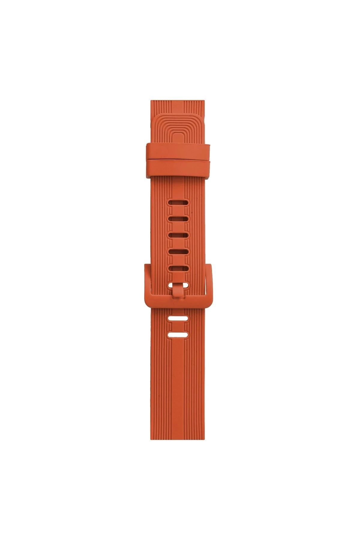 NewFace Apple Watch 38mm KR408 Çizgili Silikon Kordon - Turuncu NRMSA