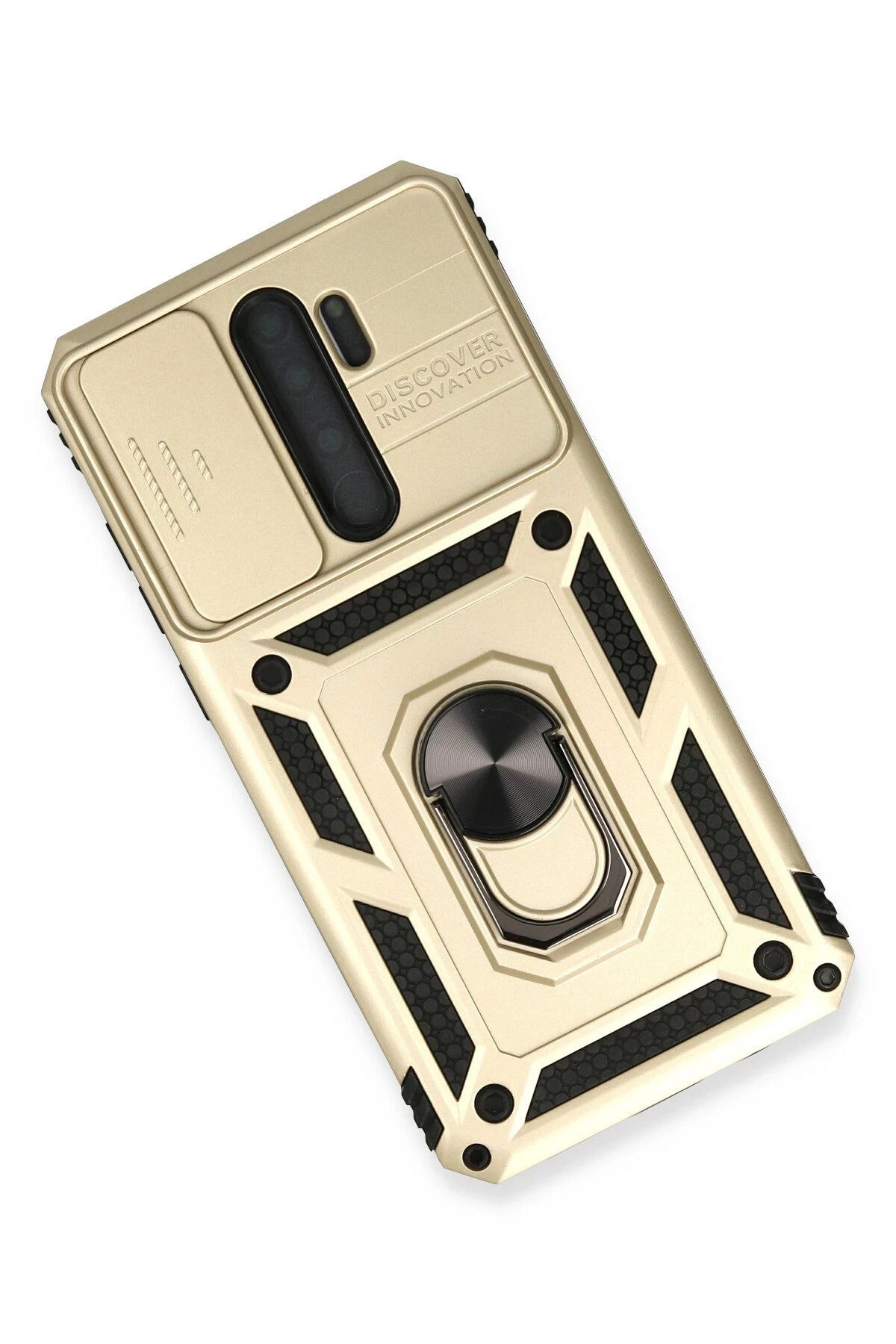 NewFace Xiaomi Redmi Note 8 Pro Kılıf Pars Lens Yüzüklü Silikon - Gold BSTMY