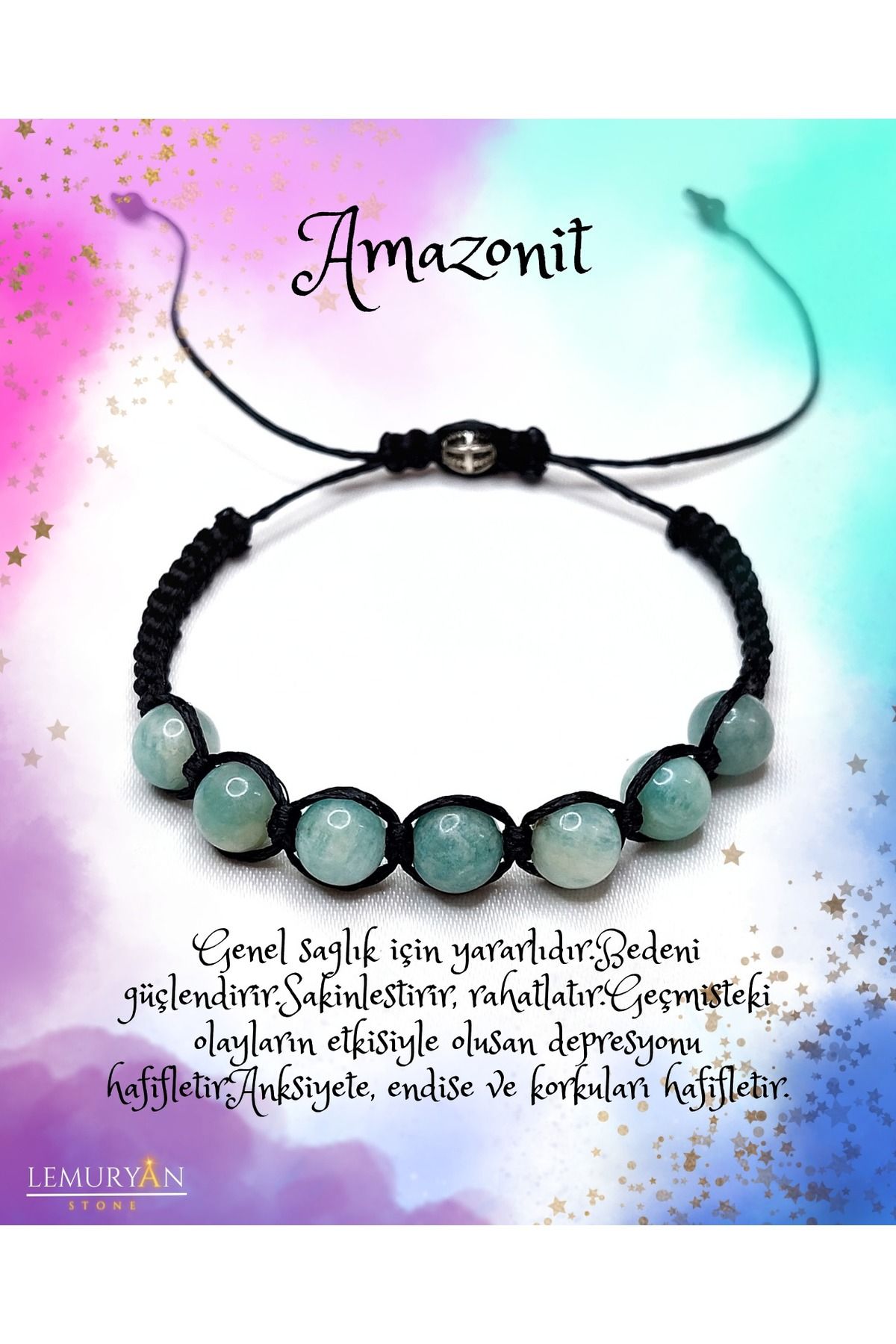Herkimer Doğal Taş Orijinal Doğaltaş Yüksek Kalite Amazonit Ayarlanabilir Bileklik