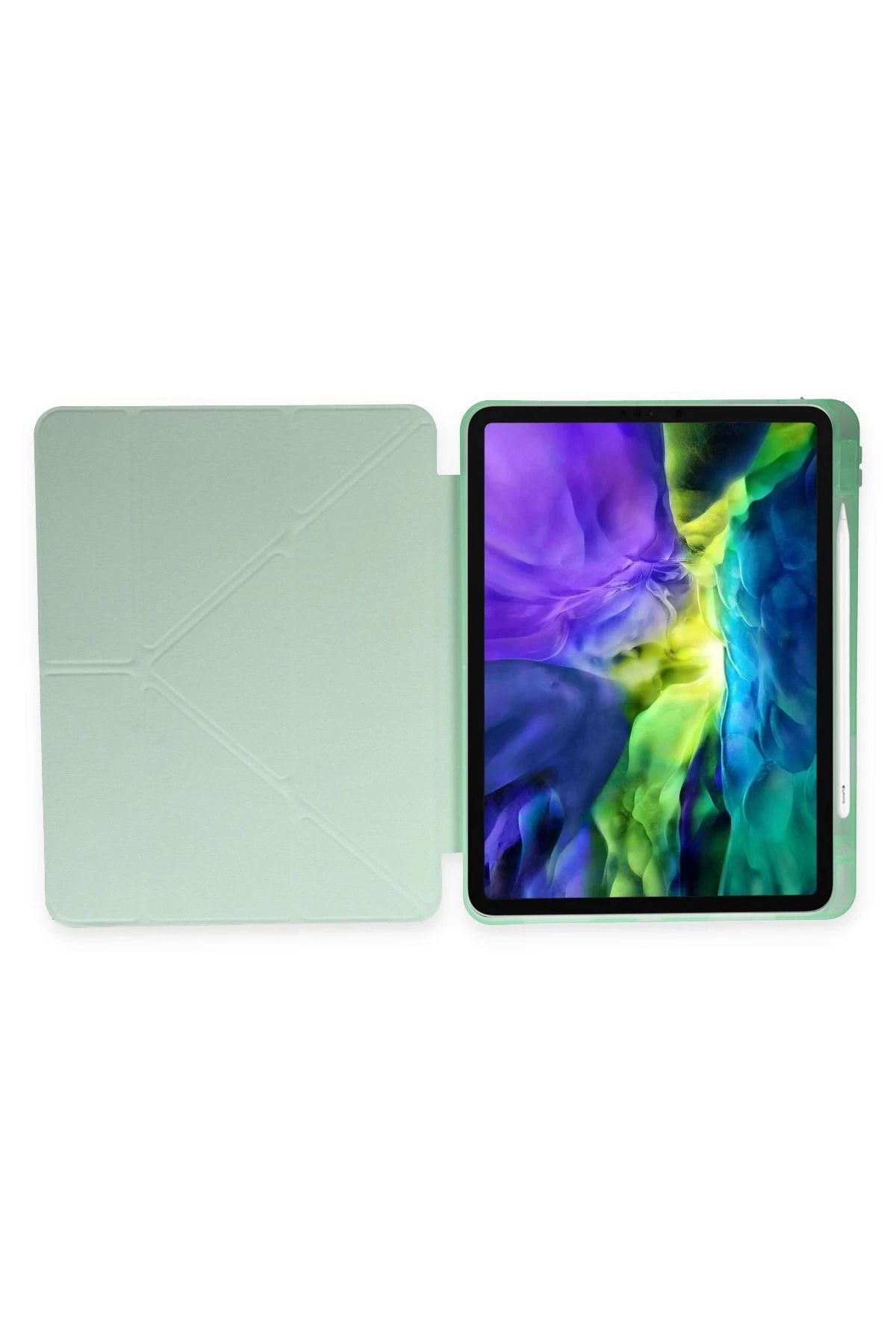NewFace iPad 2022 10.9 (10.nesil) Kılıf Kalemlikli Mars Tablet Kılıfı - Açık Yeşil BSTMY