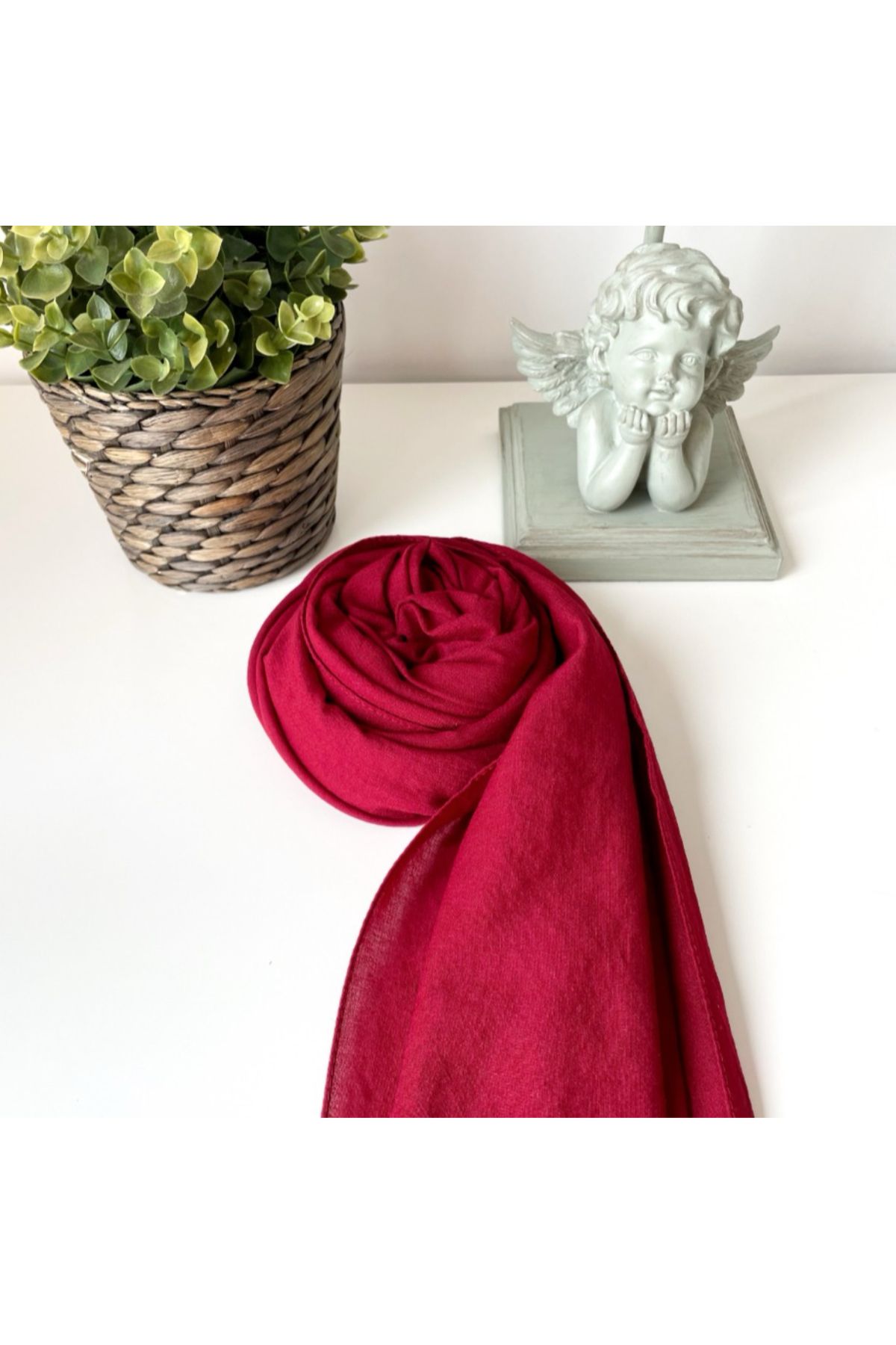 ELVİN SCARFS Düz Renk Bordo Şal