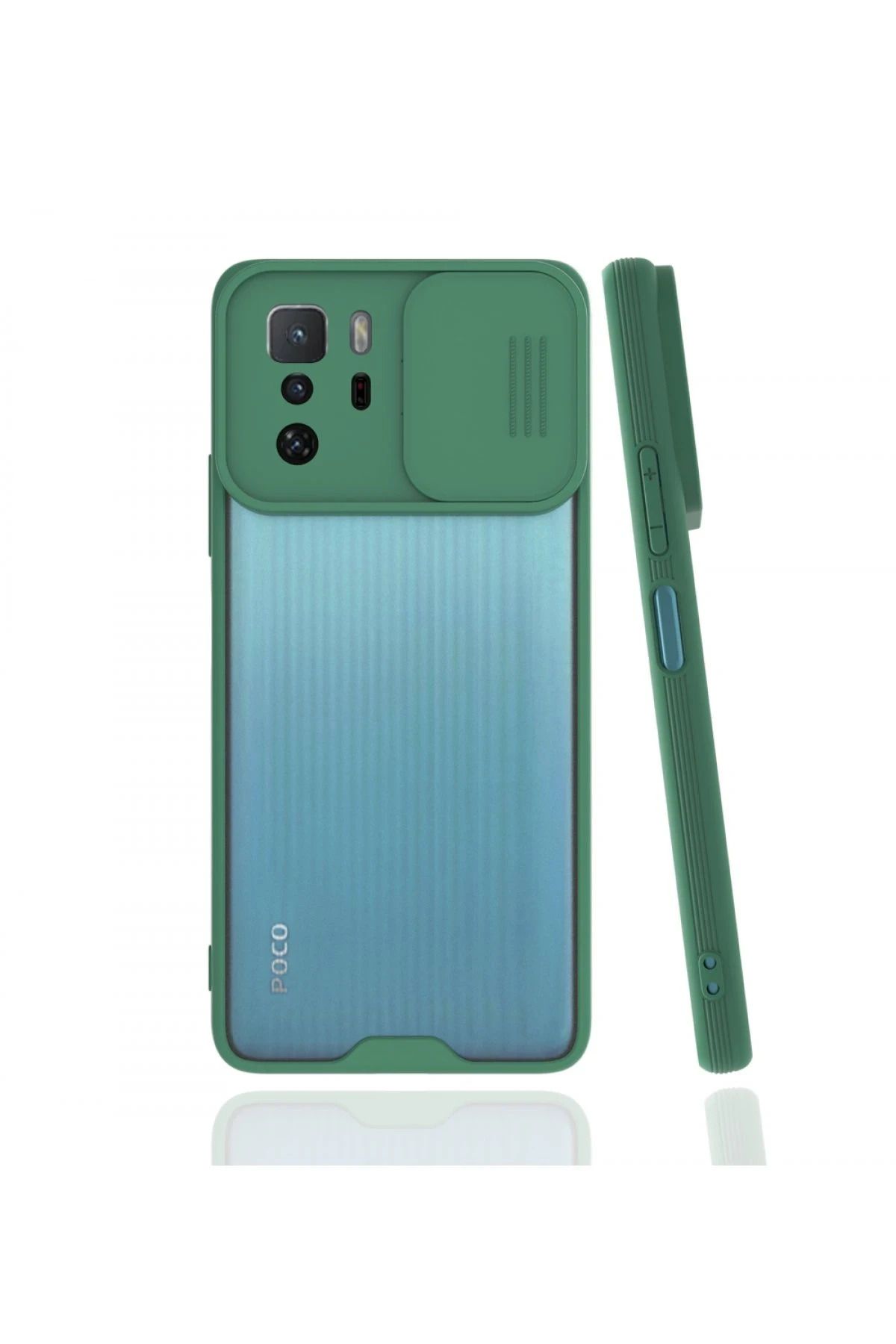 NewFace Xiaomi Poco X3 GT Kılıf Platin Kamera Koruma Silikon - Yeşil SVLRS