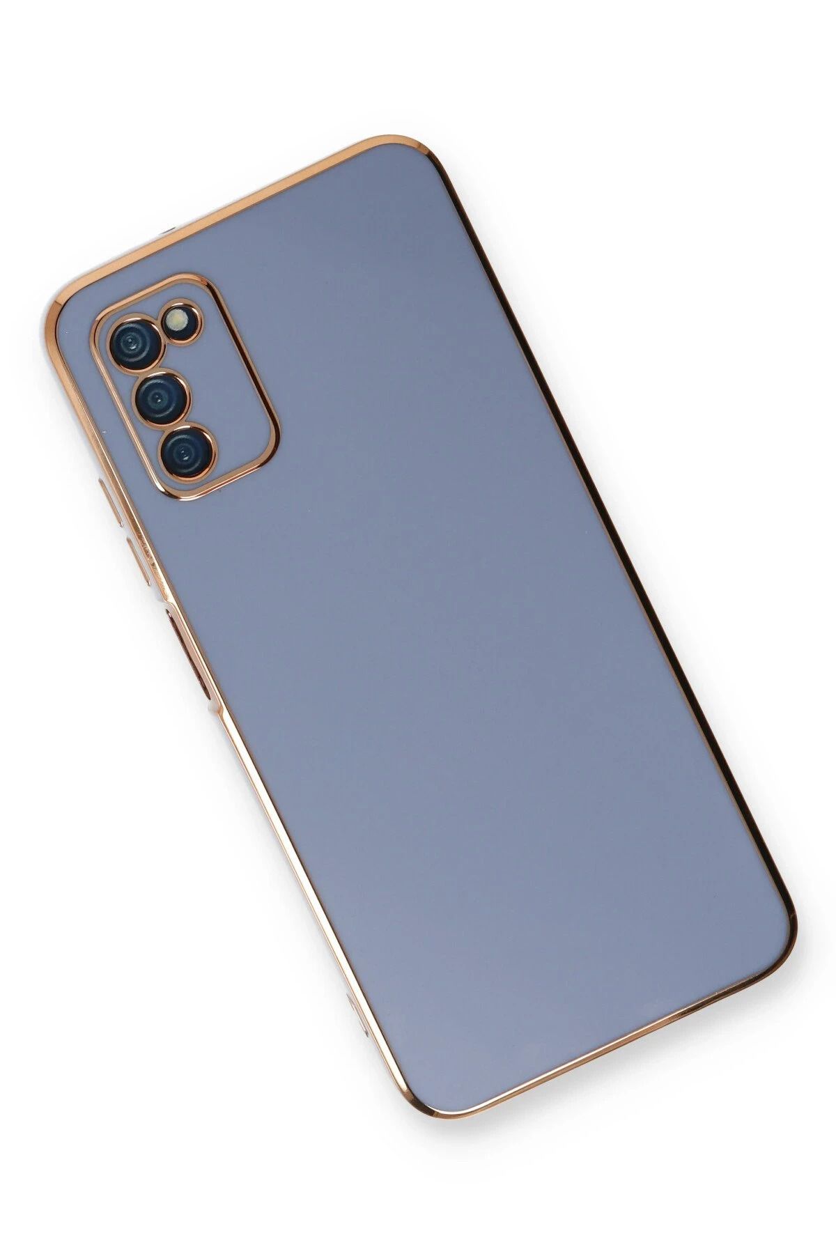 NewFace Samsung Galaxy A03S Kılıf Volet Silikon - Mavi BSTMY