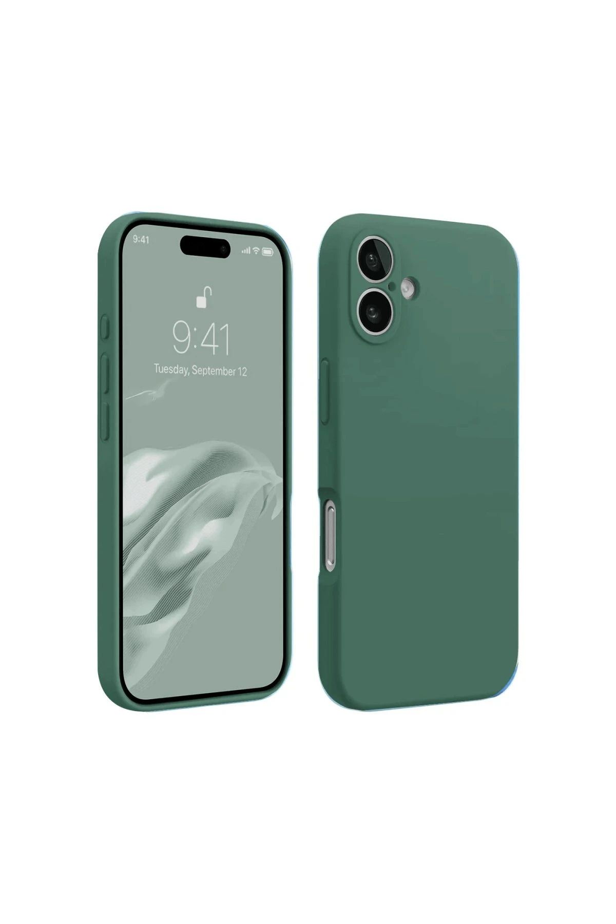 NewFace iPhone 16 Kılıf First Silikon - Koyu Yeşil BSTMY