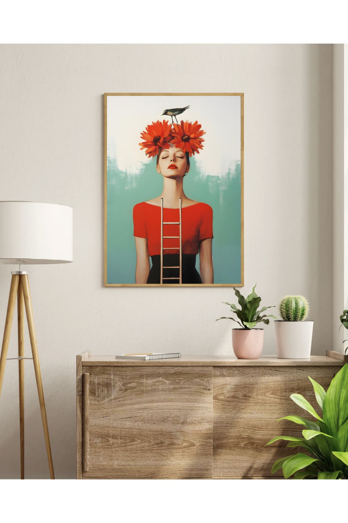 woodhomeworks tek maksimal salon ofis dekor tablo