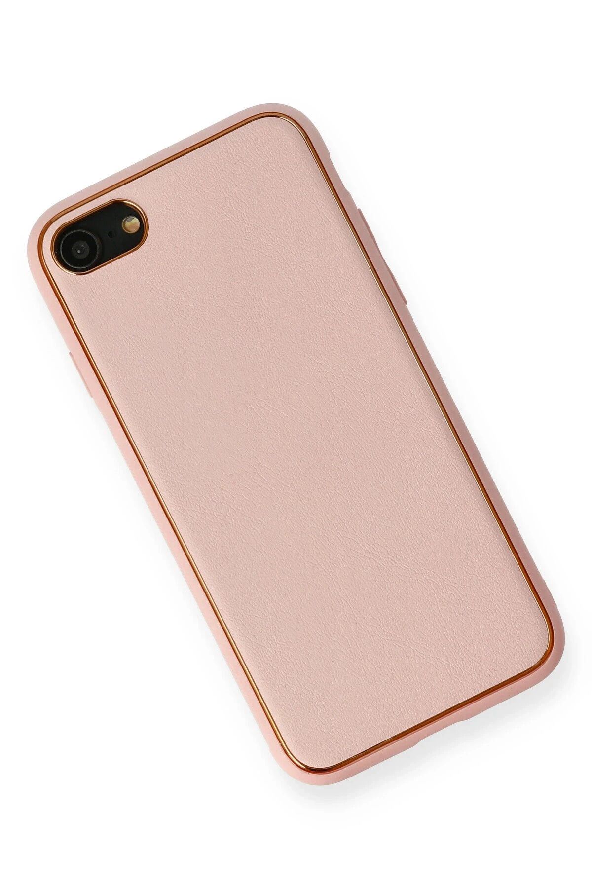 NewFace iPhone 7 Kılıf Coco Deri Silikon Kapak - Pembe SVLRS