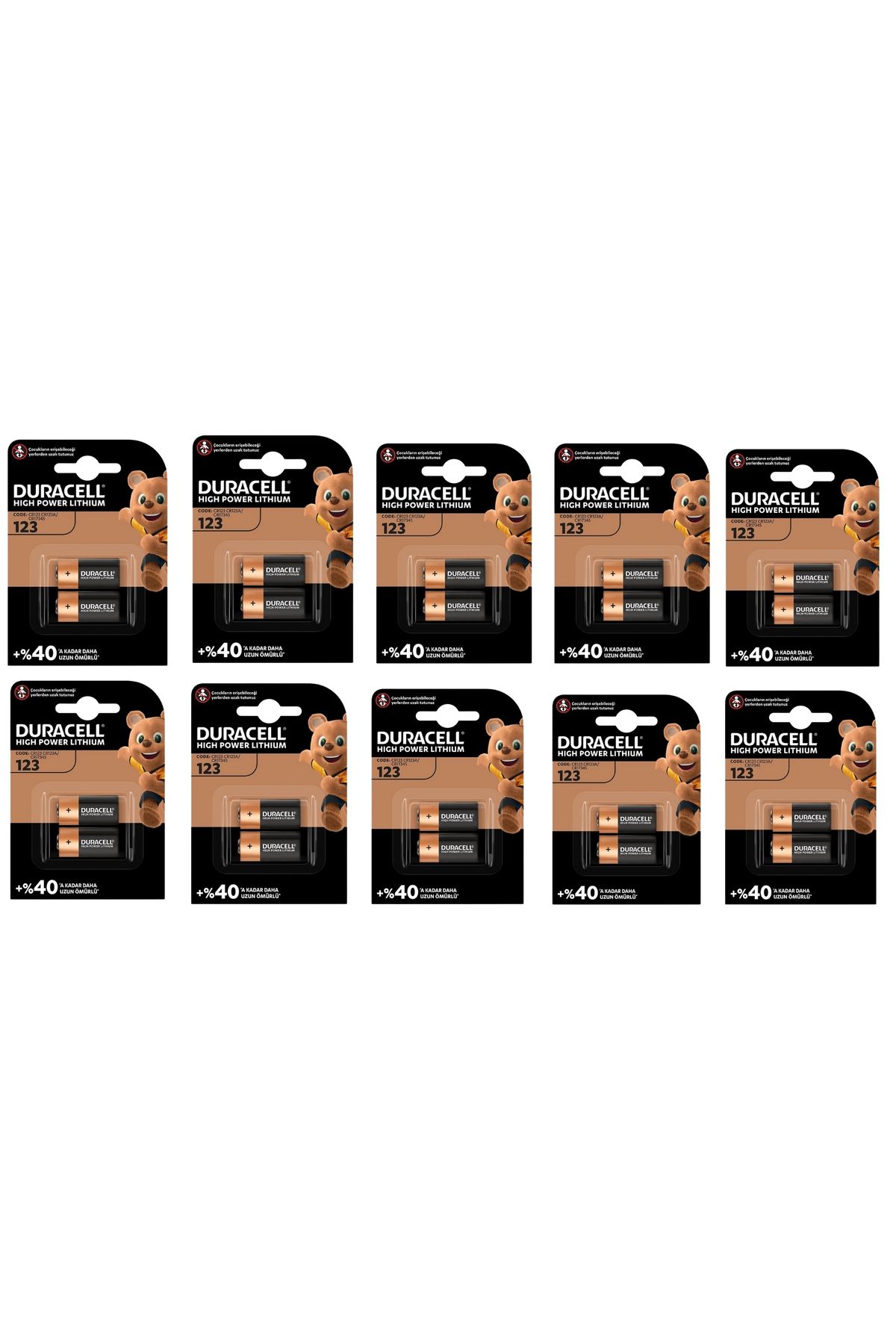 TNL DURACELL CR123A LİTYUM PİL 20 Lİ PAKET ÖZEL FİYAT