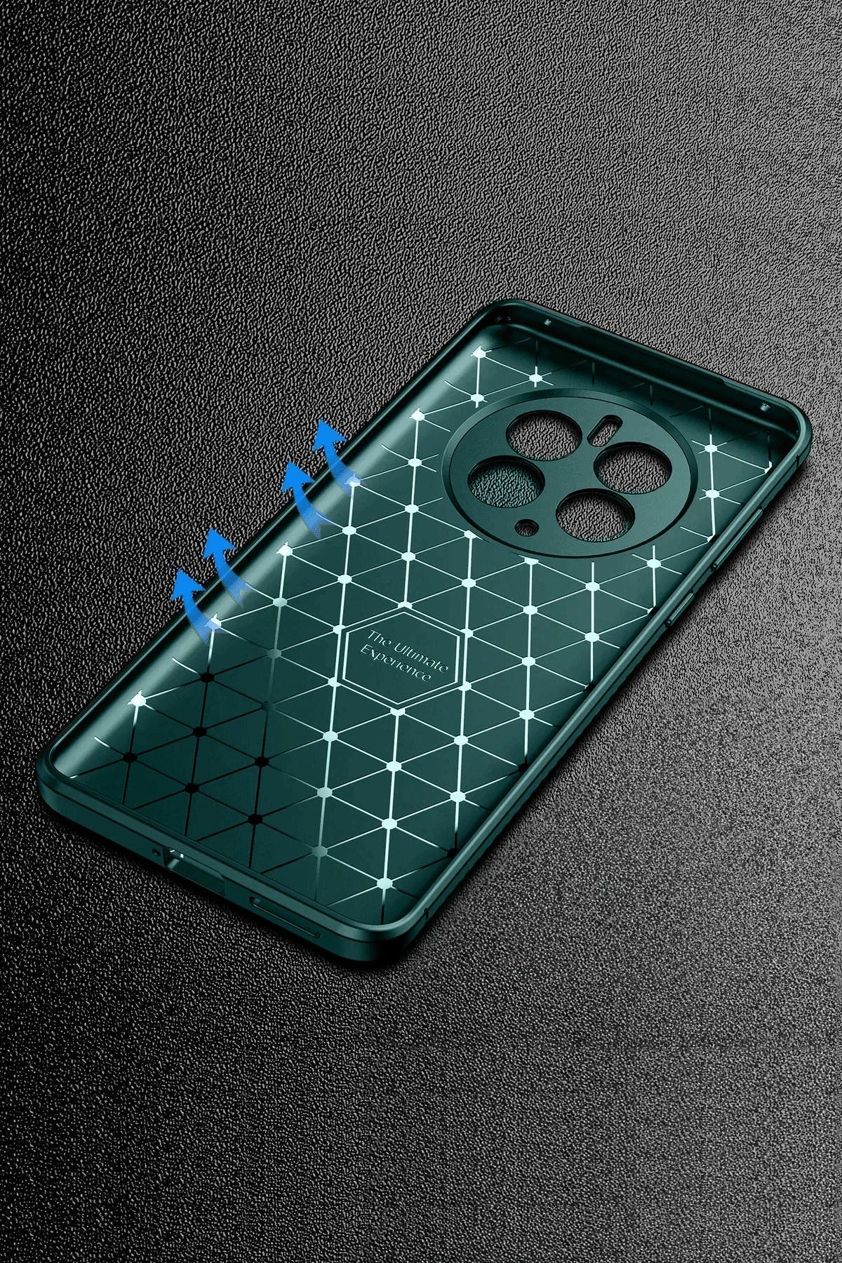 NewFace Realme 12 Pro Plus Kılıf Auto Focus Karbon Kapak - Koyu Yeşil BSTMY