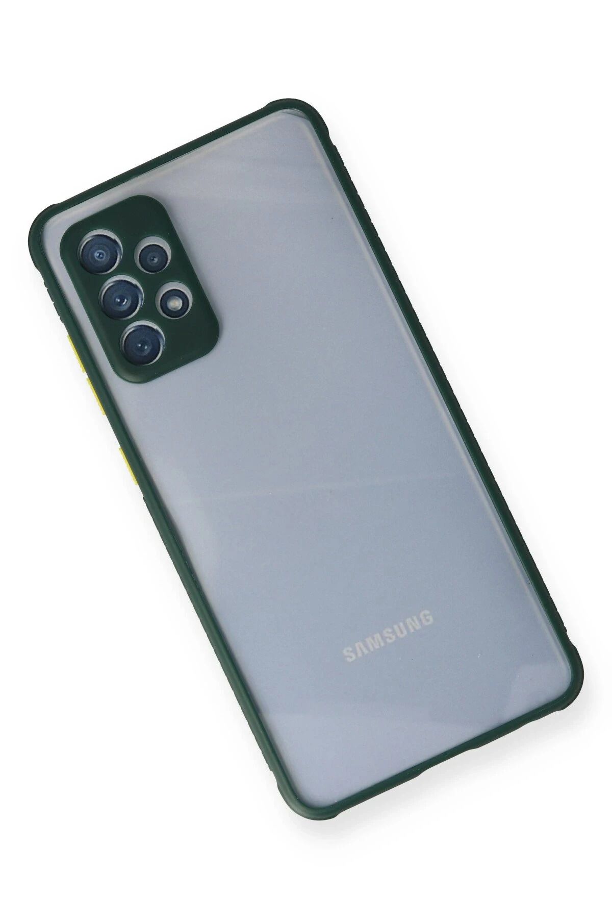 NewFace Samsung Galaxy A72 Kılıf Miami Şeffaf Silikon - Koyu Yeşil BSTMY