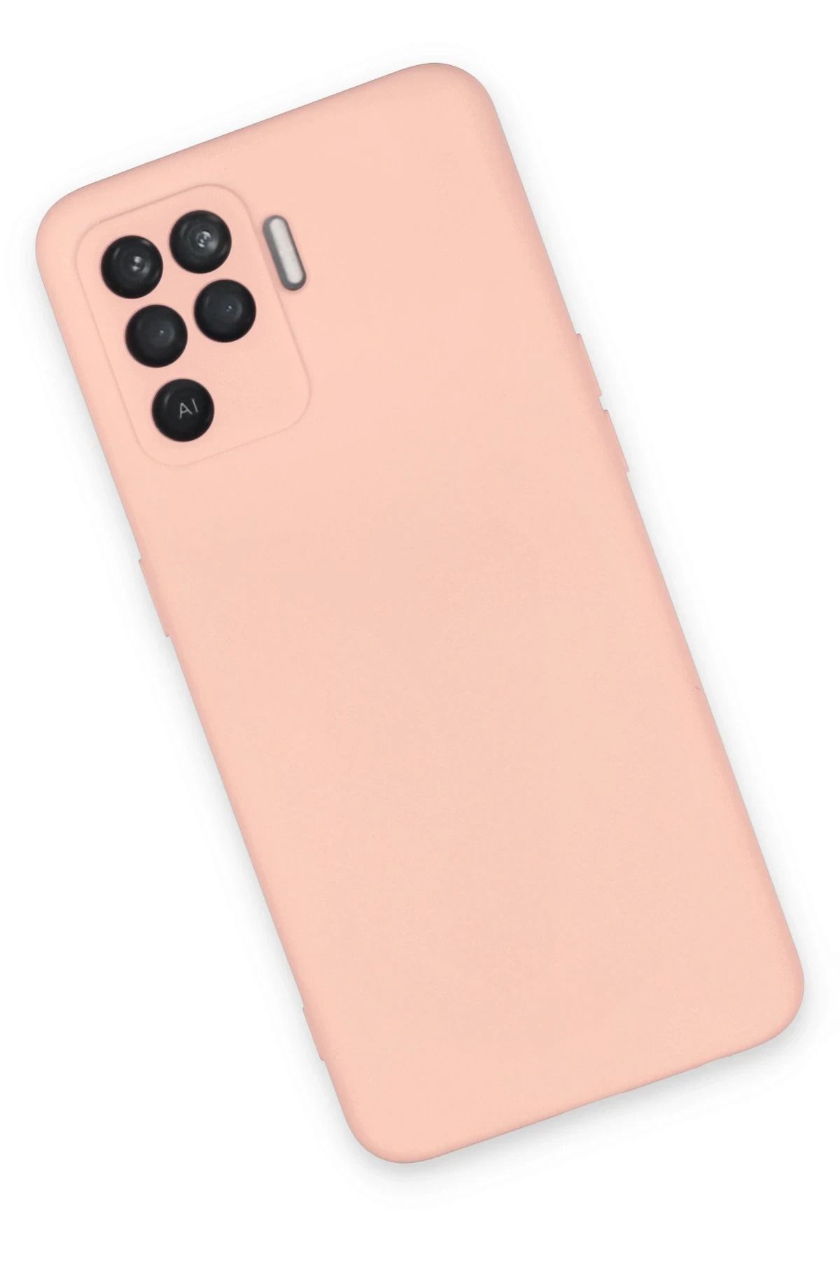 NewFace Reno 5 Lite Kılıf Nano içi Kadife Silikon - Pudra BSTMY