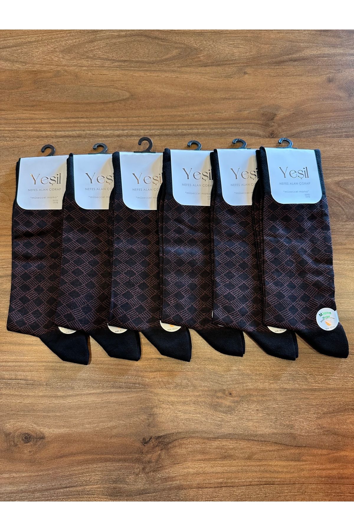 YEŞİL Micro Modal Konforlu Jakarlı Erkek Çorap 6’lı Paket