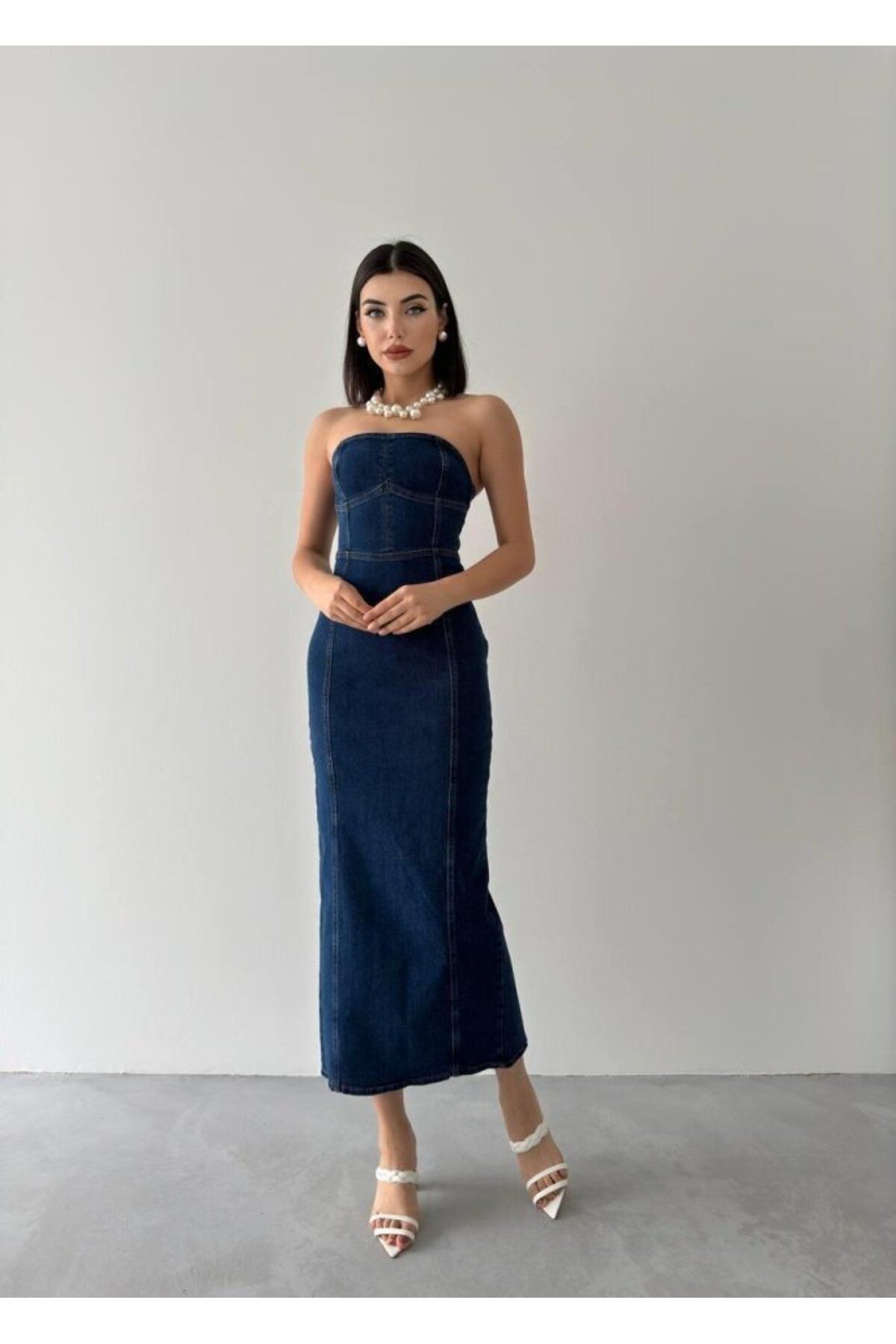 ARUZ MODA Masi Straplez Elbise