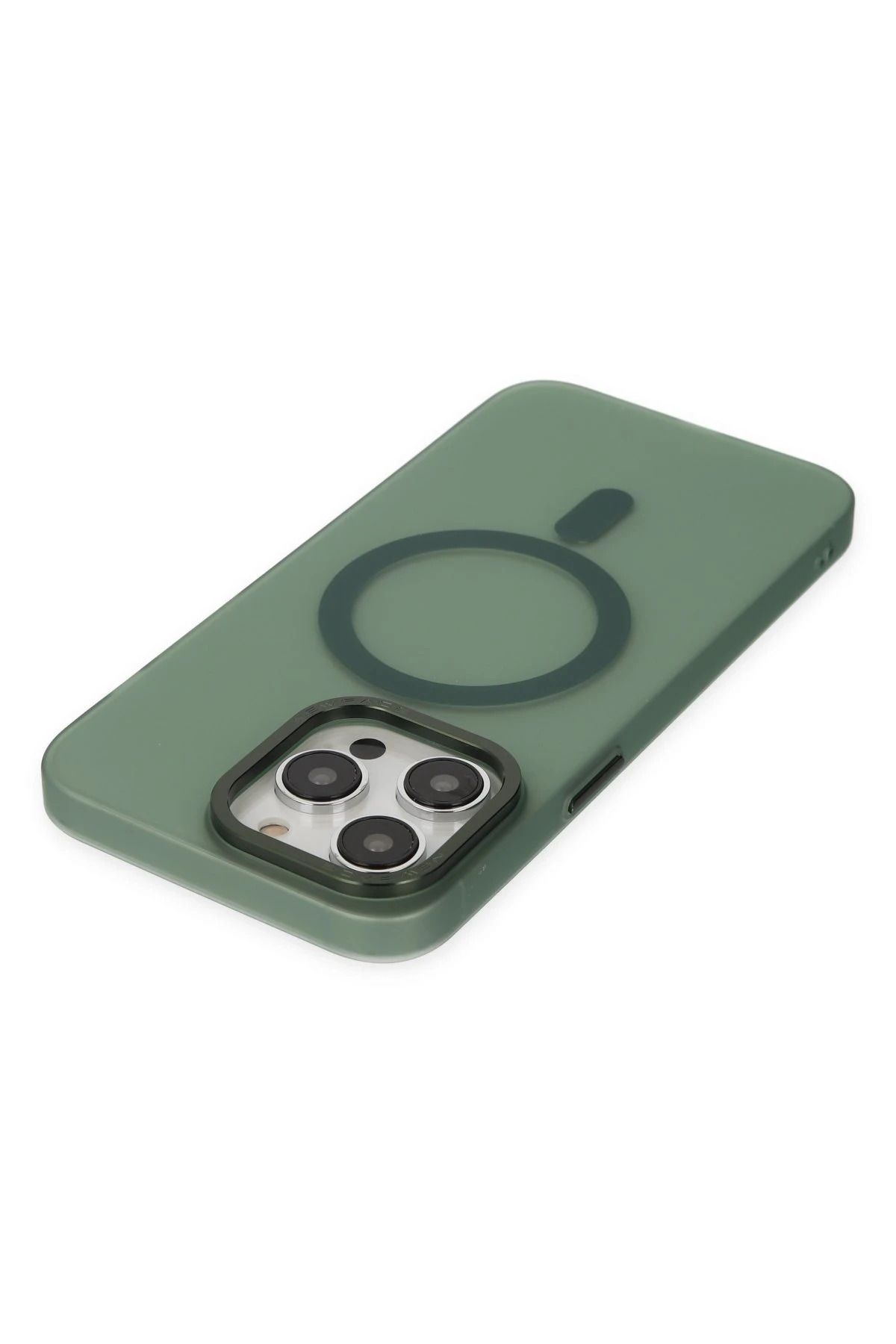 NewFace iPhone 14 Pro Max Uyumlu  Kılıf Lodos Magneticsafe Mat Kapak - Köknar Yeşili