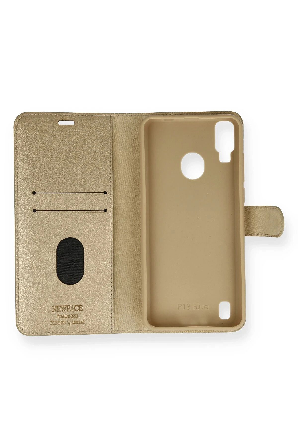 NewFace Reeder P13 Blue Kılıf Trend S Plus Kapaklı Kılıf - Gold BSTMY