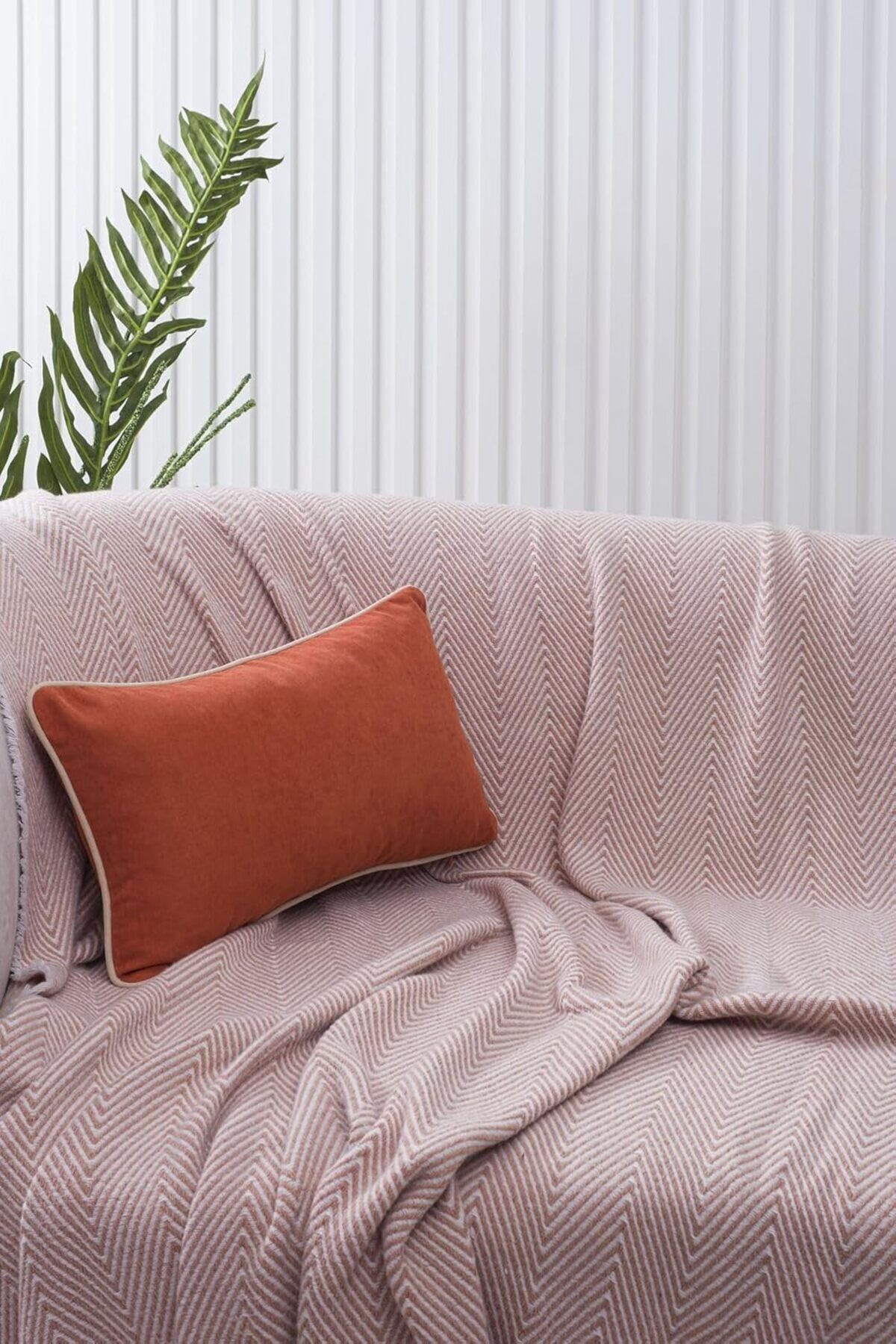 STOREMAX htpshopmx HOME Turuncu Panorama Krem Biyeli Kırlent Kılıfı 3 Farklı Biye Seçeneğiyle, 30 x 50