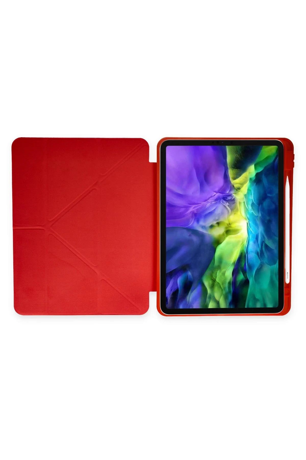 NewFace iPad 2022 10.9 (10.nesil) Kılıf Kalemlikli Mars Tablet Kılıfı - Kırmızı BSTMY