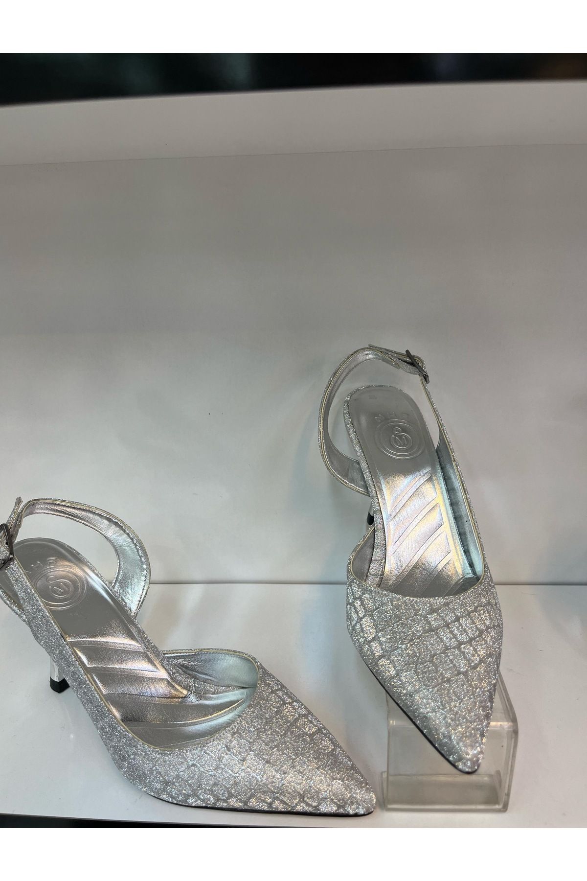 Forever Desenli simli şık abiye stiletto