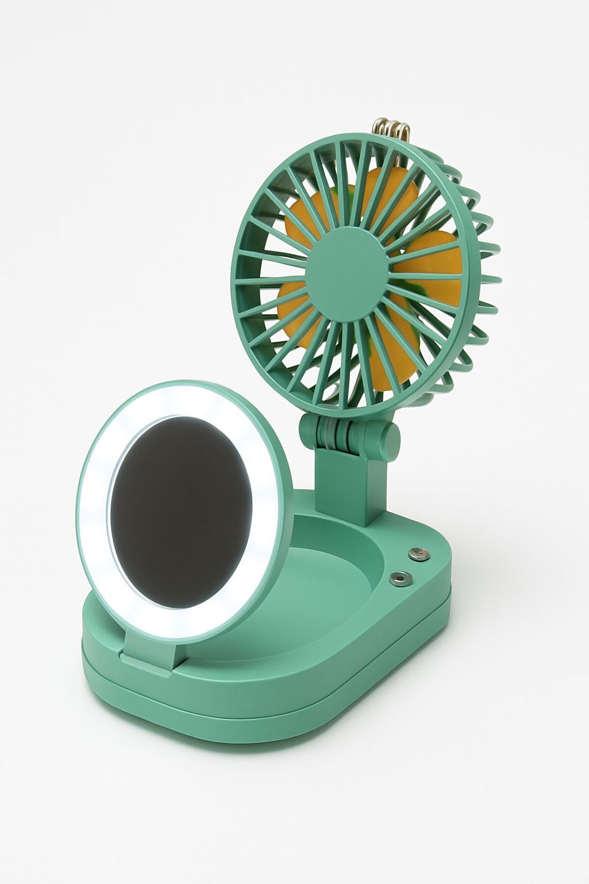 CLNK Taşınabilir Işıklı Makyaj Aynalı Mini Vantilatör Fan 3 Kademeli Turbo Üfleme Serin Makyaj Deneyimi