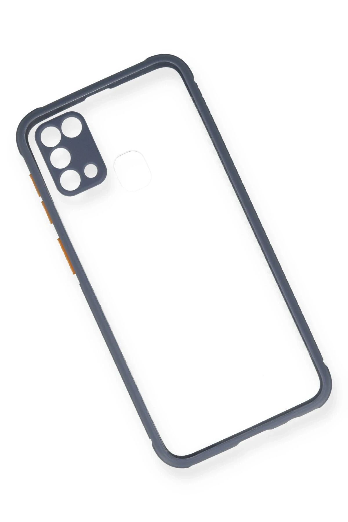 NewFace Samsung Galaxy M31 Kılıf Miami Şeffaf Silikon - Gri SVLRS
