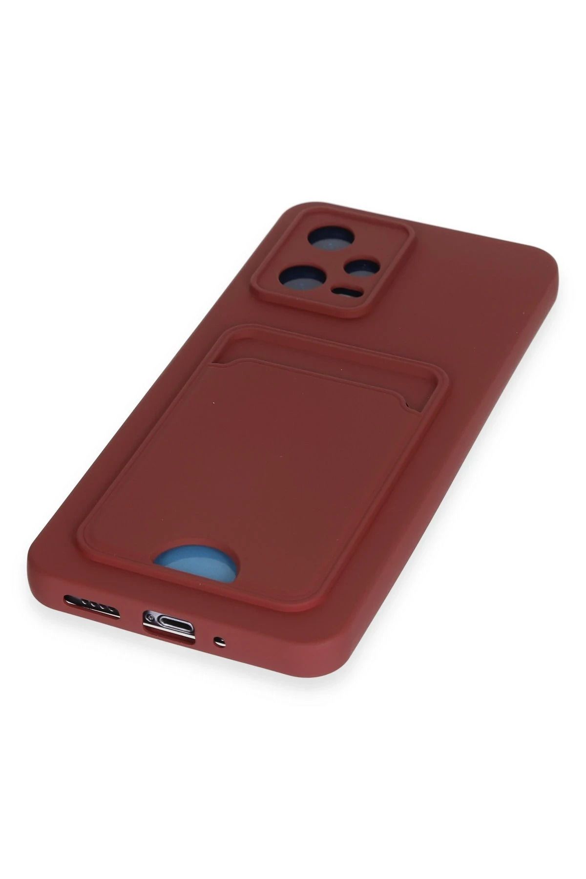 NewFace Xiaomi Redmi Note 12 4G Kılıf Kelvin Kartvizitli Silikon - Bordo BSTMY