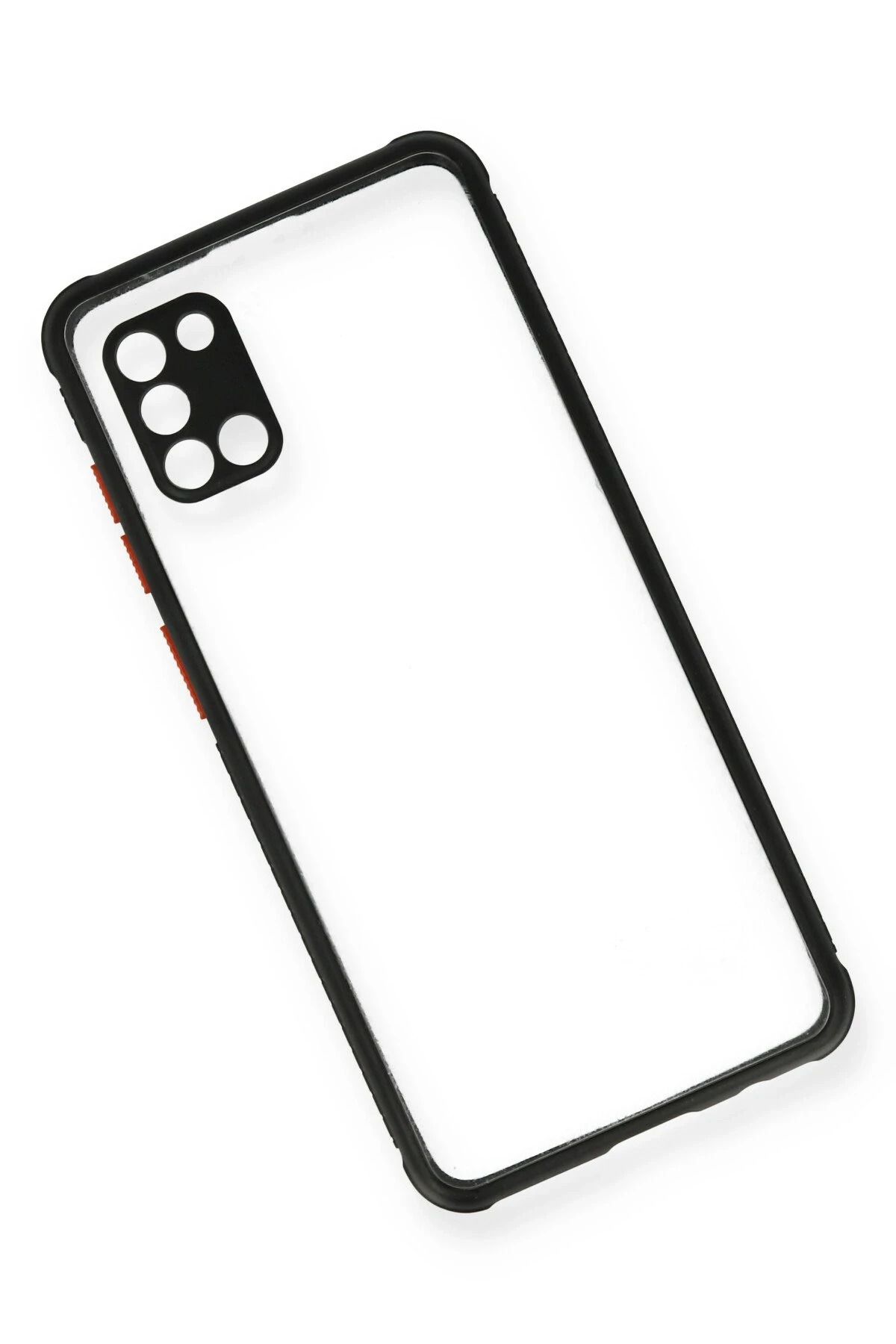 NewFace Samsung Galaxy A31 Kılıf Miami Şeffaf Silikon - Siyah NRMSA