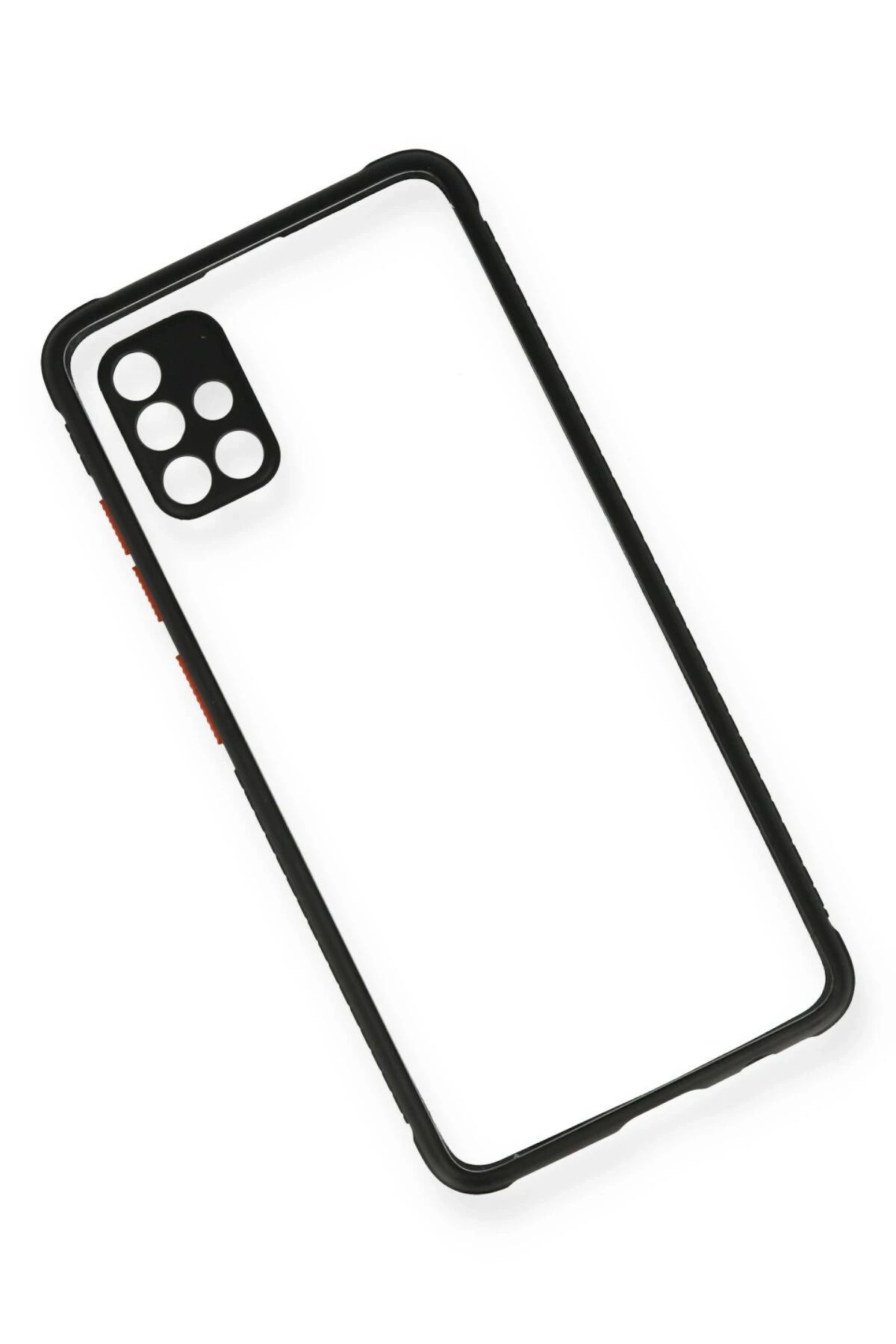NewFace Samsung Galaxy A71 Kılıf Miami Şeffaf Silikon - Siyah DPMAH