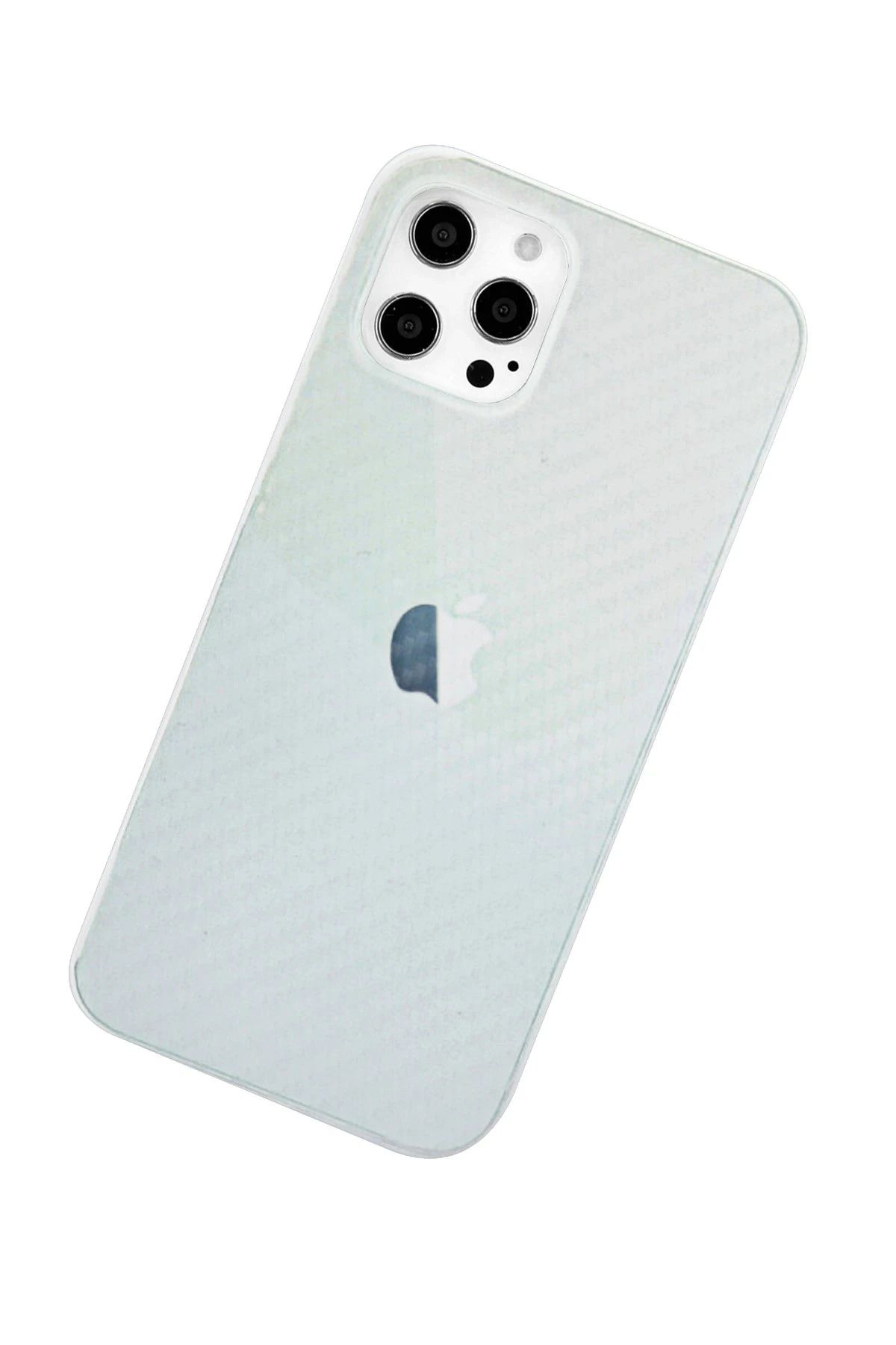 NewFace iPhone 12 Pro Max Kılıf Karbon PP Silikon - Şeffaf SVLRS