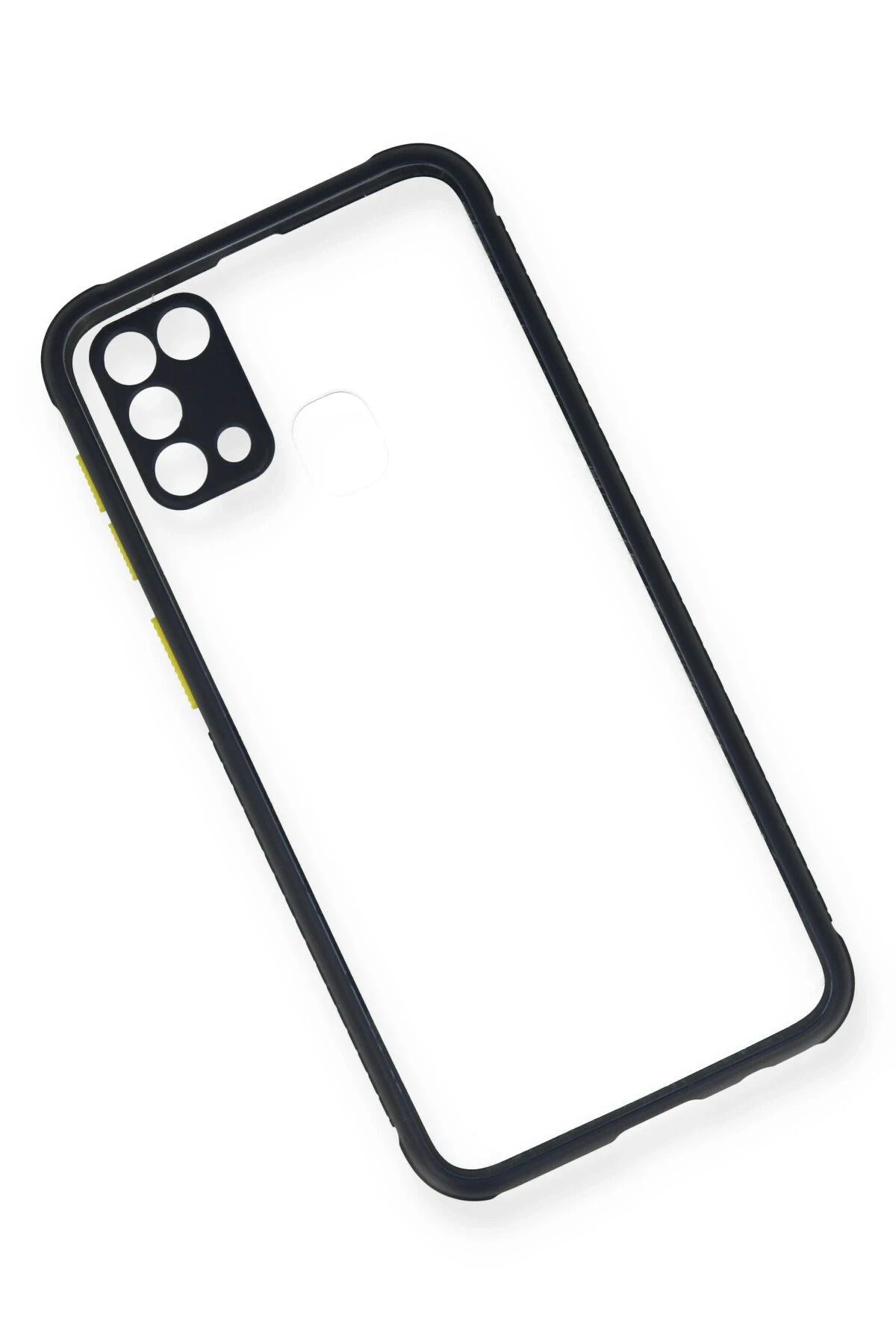 NewFace Samsung Galaxy M31 Kılıf Miami Şeffaf Silikon - Lacivert SVLRS