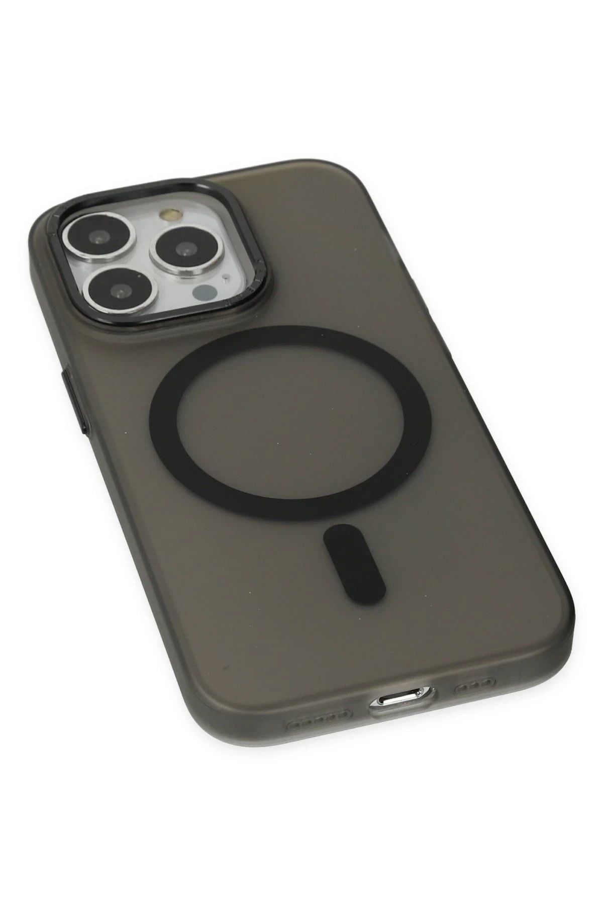 NewFace iPhone 15 Pro Kılıf Lodos Magneticsafe Mat Kapak - Siyah BSTMY