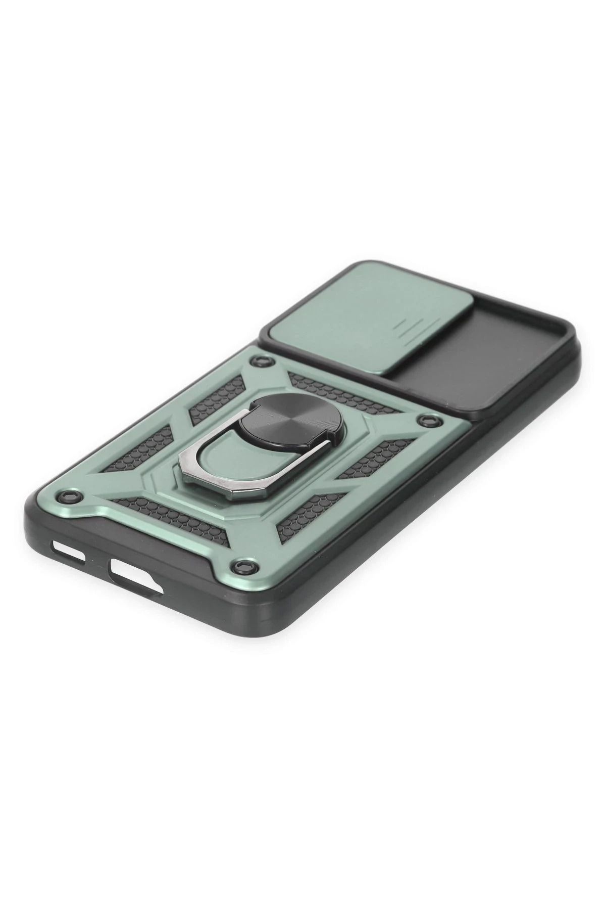 NewFace Samsung Galaxy S23 Kılıf Pars Lens Yüzüklü Silikon - Yeşil BSTMY