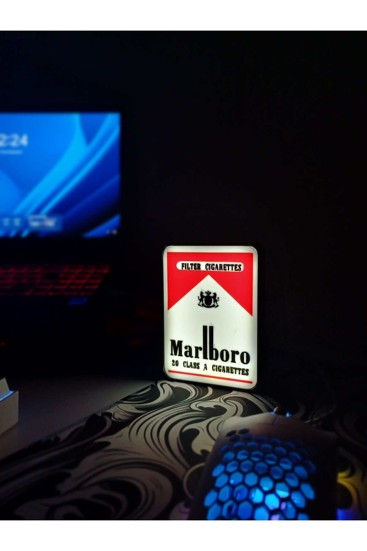 KFK Marlboro Desenli Gece ve Masa Lambası