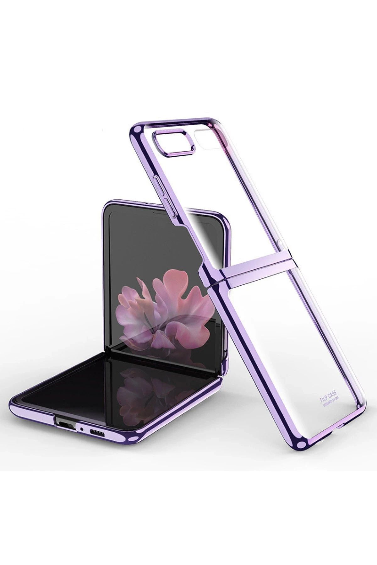 NewFace Samsung Galaxy Z Flip 4 Kılıf Fold Element Kapak - Mor DPMAH