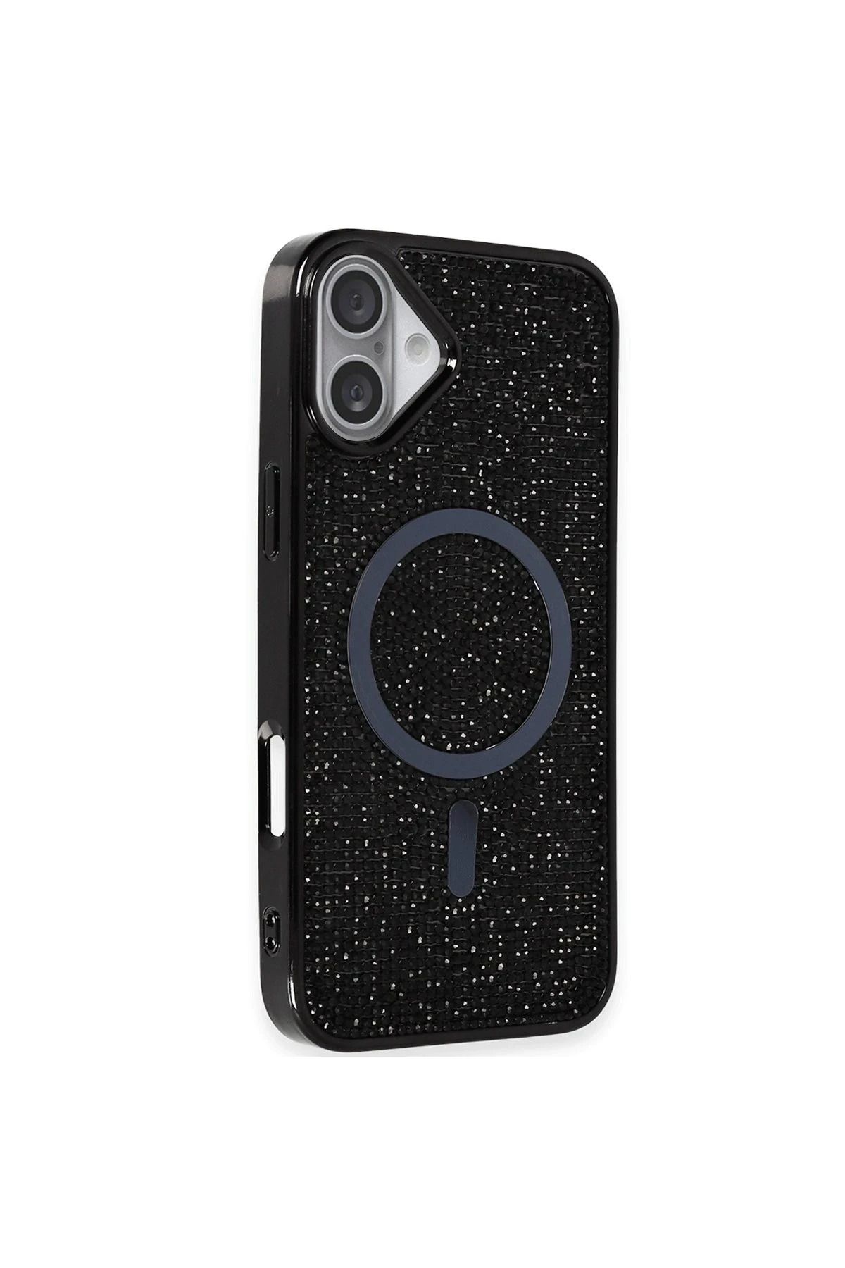 NewFace iPhone 16 Plus Kılıf Diamond Magsafe Kapak - Siyah BSTMY