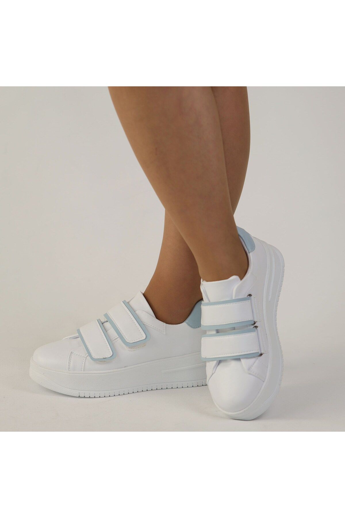 MixBrand Kadın Kalın Tabanlı Cırtlı Günlük Spor Ayakkabı Sneakers