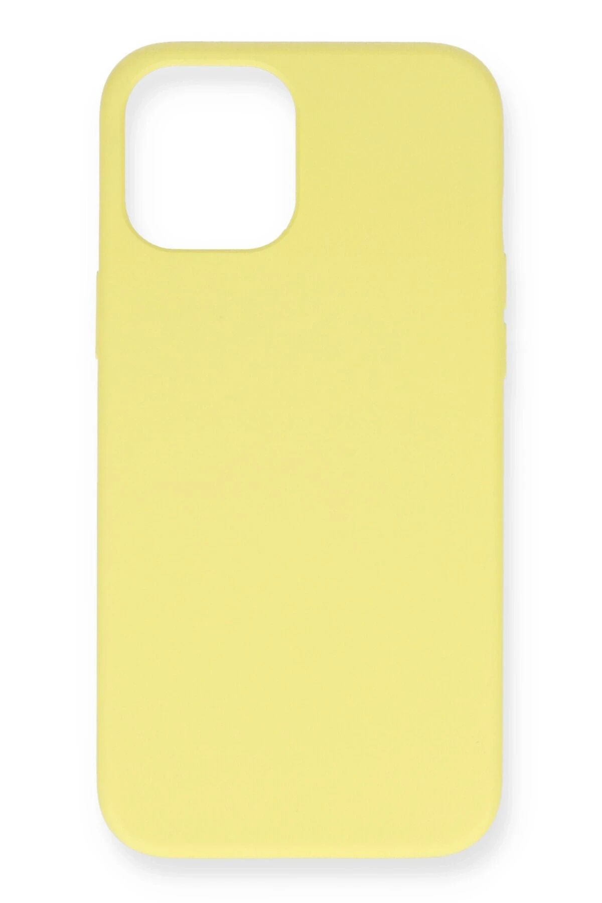 NewFace iPhone 12 Uyumlu Kılıf Nano içi Kadife Silikon- Sarı BSTMY