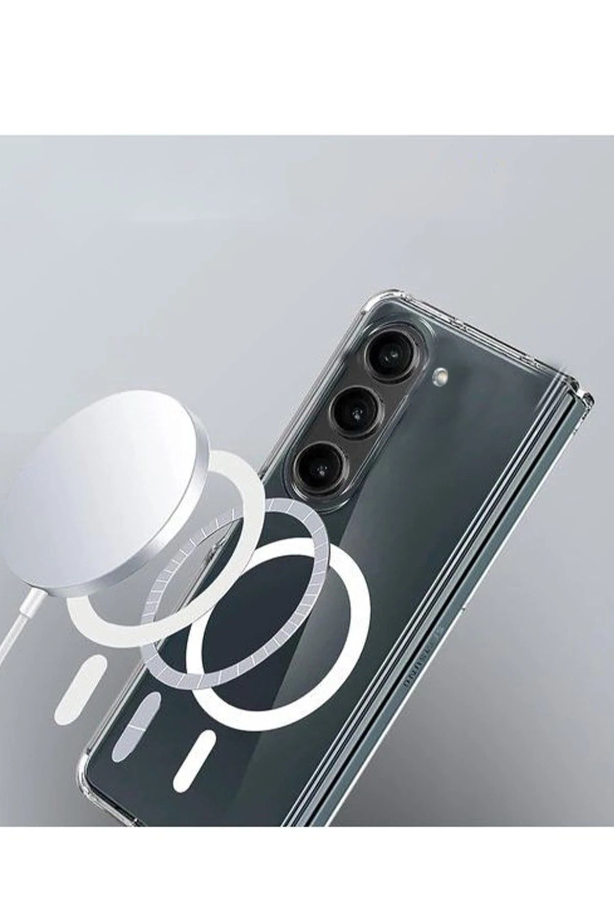 NewFace Galaxy Z Fold 6  Uyumlu  Kılıf Magneticsafe Şeffaf Silikon - Şeffaf