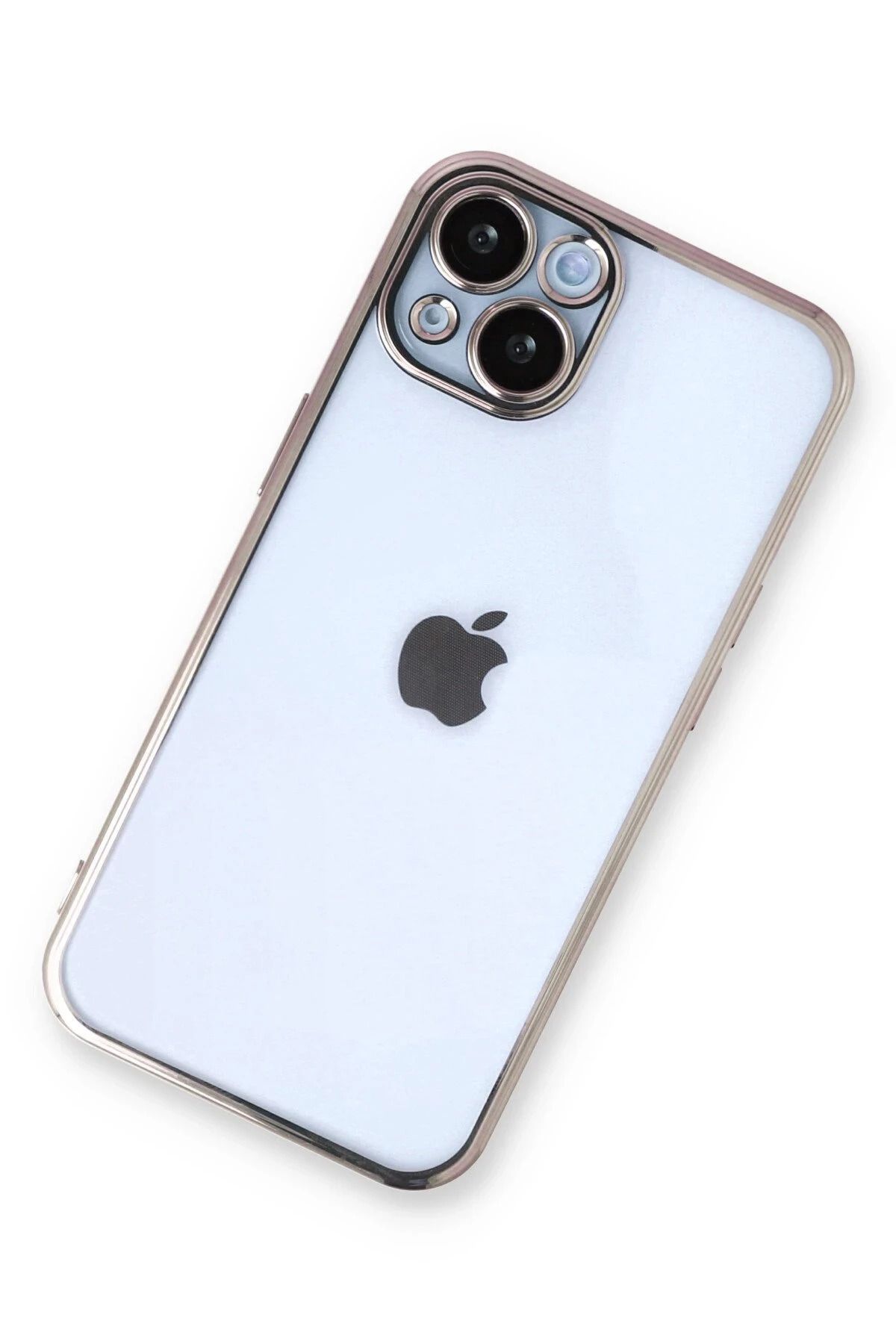 NewFace iPhone 14 Plus Kılıf Lensli Silikon - Gold BSTMY