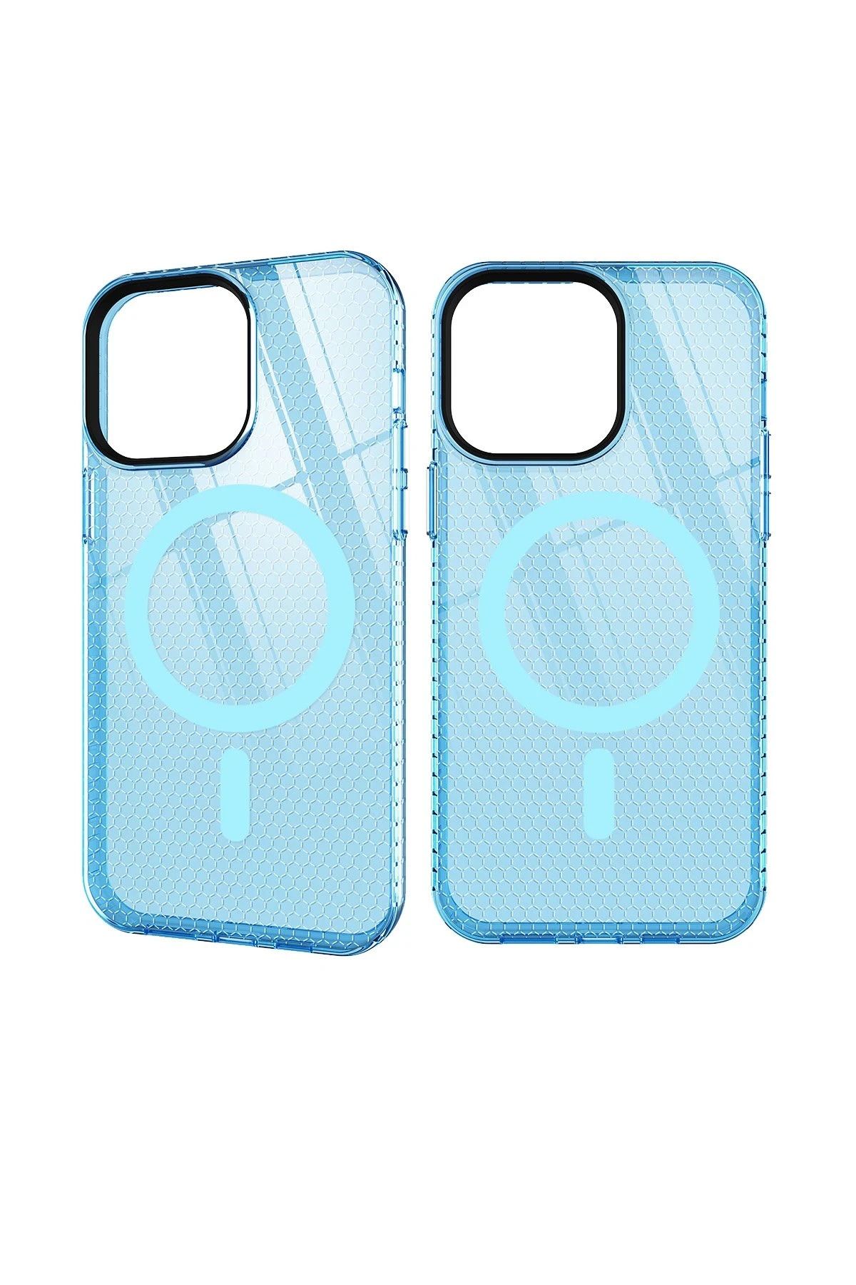 NewFace iPhone 12 Pro Max Kılıf Beta Magneticsafe Silikon - Mavi DPMAH